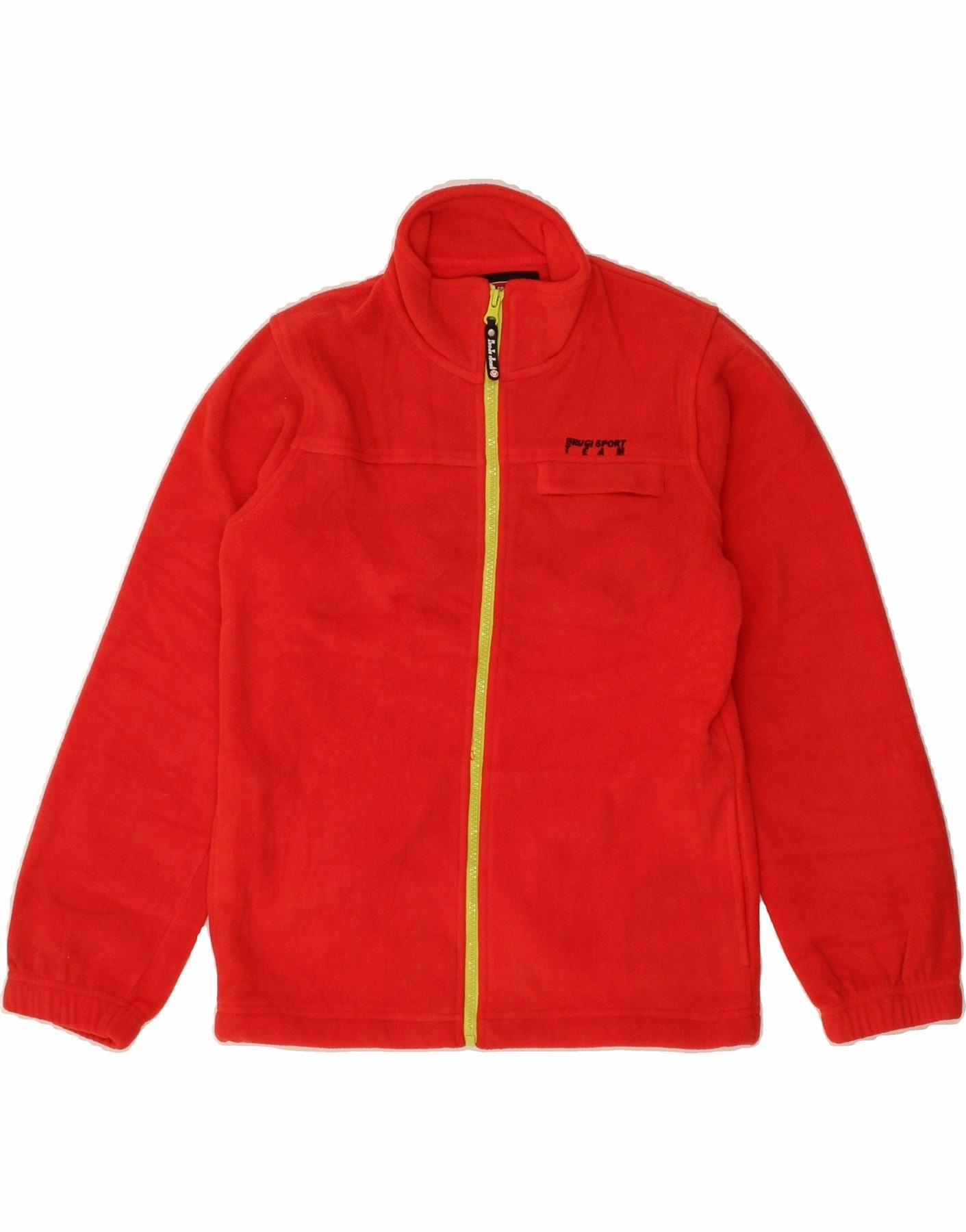 BRUGI Boys Fleece Jacket 11-12 Years Red Polyester Day Trek Cross Ventilation Channels