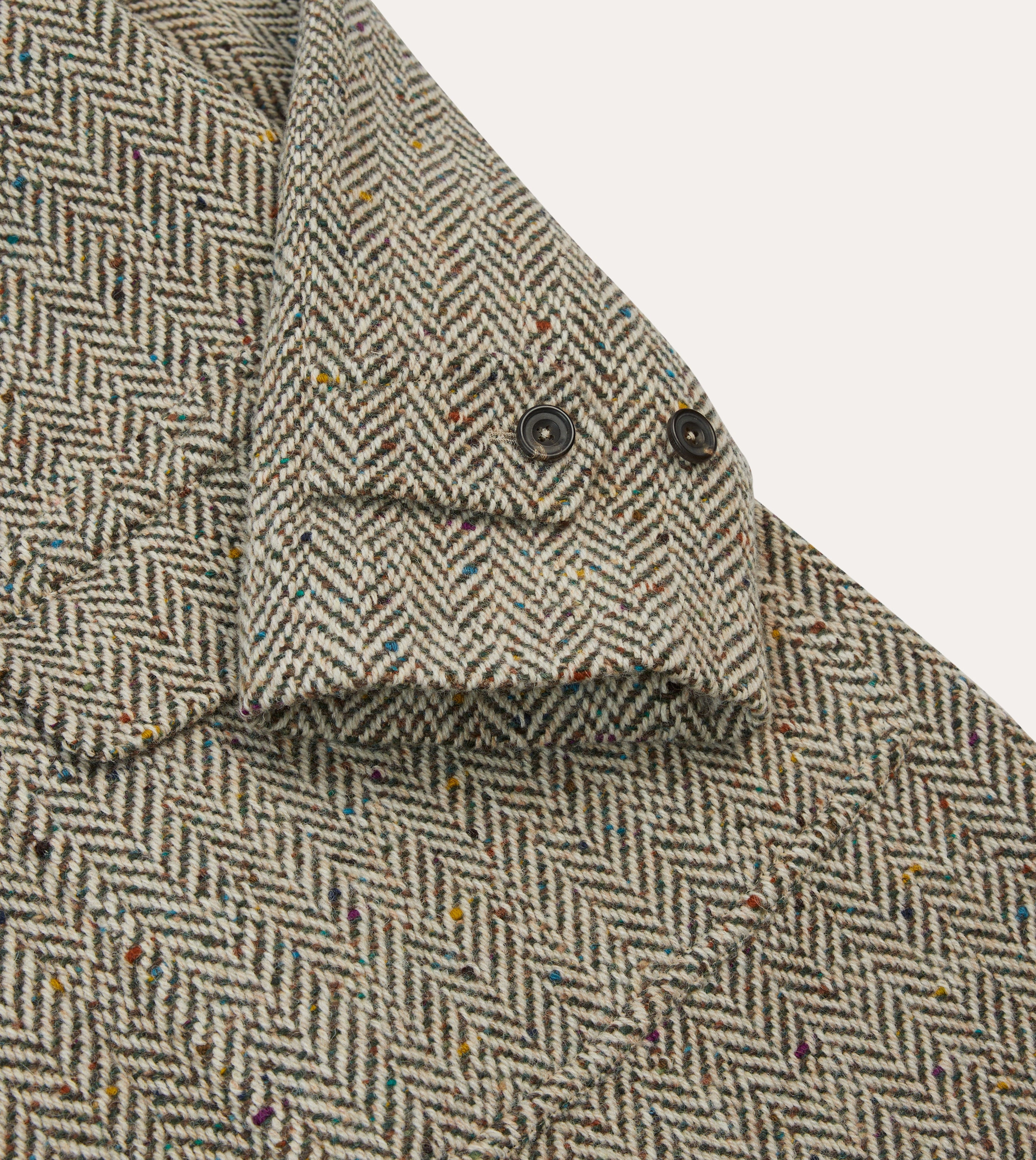 suitable for volunteer work Taupe Herringbone Flecked Wool Raglan Coat
