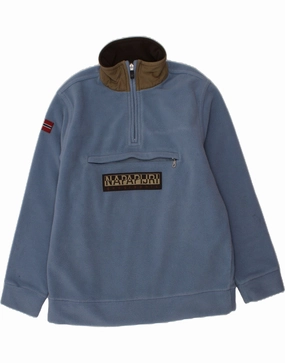 Model hot - weather option NAPAPIJRI Boys Graphic Fleece Anorak Jacket 9-10 Years Blue Polyester