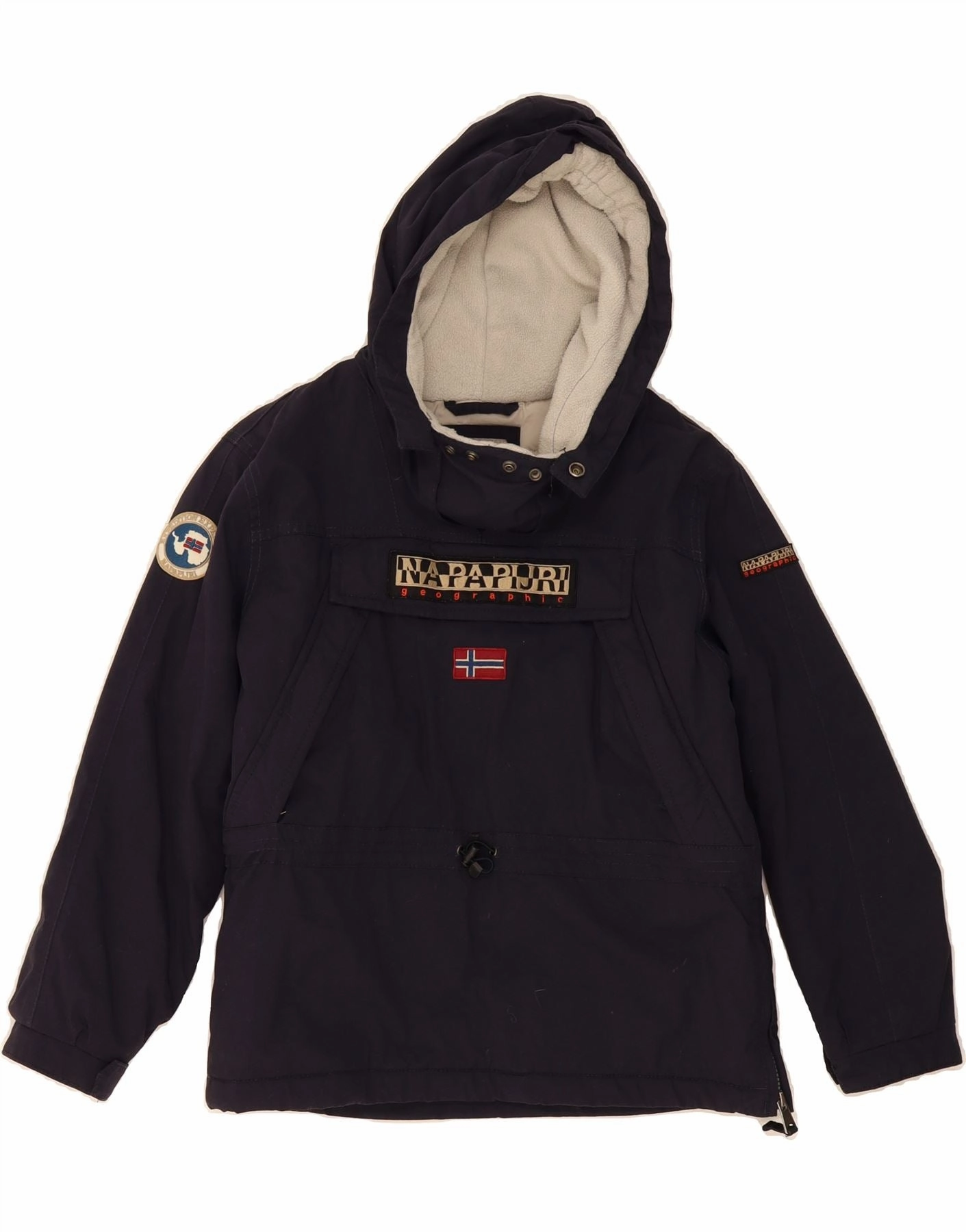 Daily Layer NAPAPIJRI Boys Graphic Hooded Anorak Jacket 11-12 Years Navy Blue