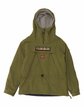 Ergonomic Tailoring Process NAPAPIJRI Boys Graphic Hooded Anorak Jacket 14-15 Years Green Polyamide