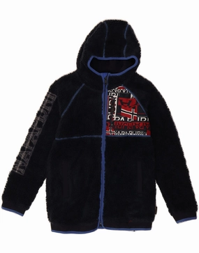 NAPAPIJRI Boys Graphic Hooded Fleece Jacket 13-14 Years Navy Blue Outdoor Active Discuss