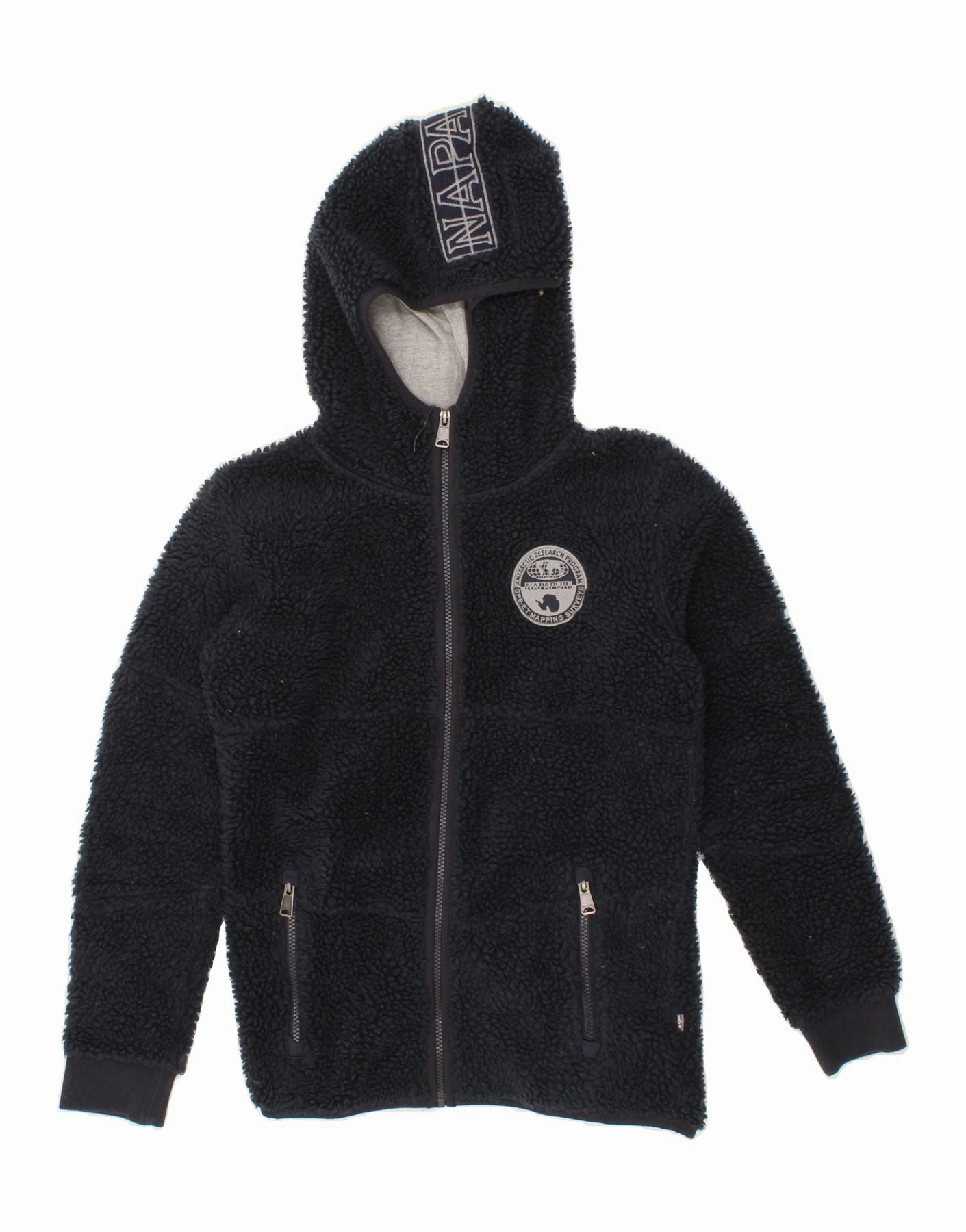 hot - weather option Daily Utility NAPAPIJRI Boys Graphic Hooded Fleece Jacket 13-14 Years Navy Blue