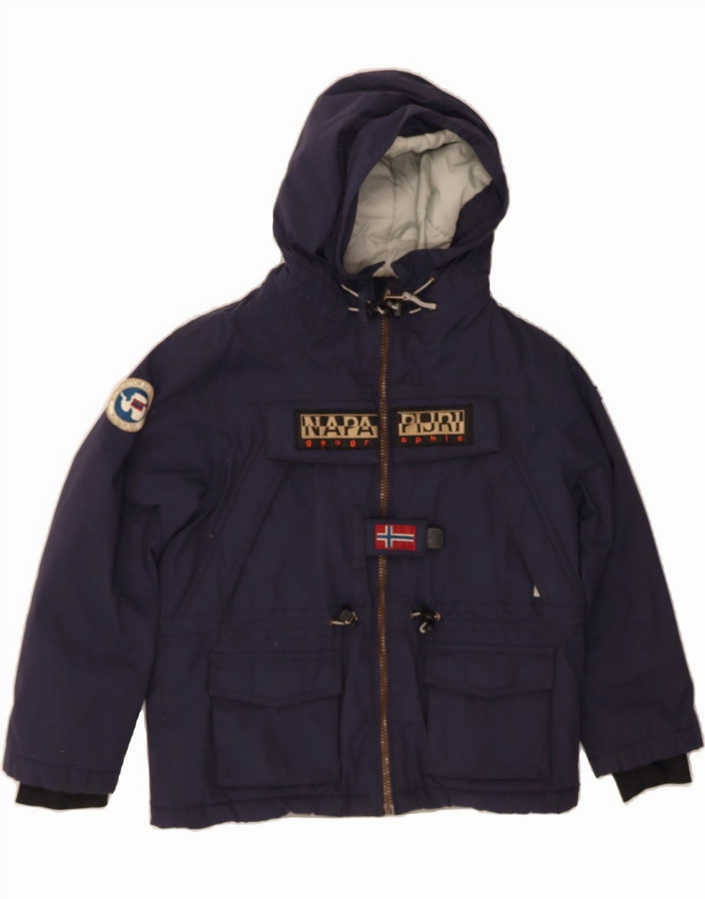shopping Cool Season NAPAPIJRI Boys Graphic Hooded Padded Jacket 9-10 Years Navy Blue Polyester