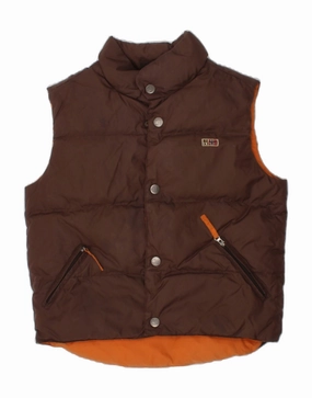 Weather Gear Debate NAPAPIJRI Boys Graphic Padded Gilet 5-6 Years Brown Nylon