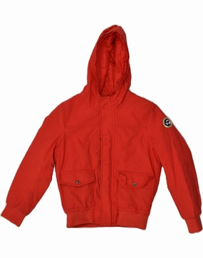 NAPAPIJRI Boys Hooded Bomber Padded Jacket 7-8 Years Red Polyester NoiseReduced Closure System Layer Function