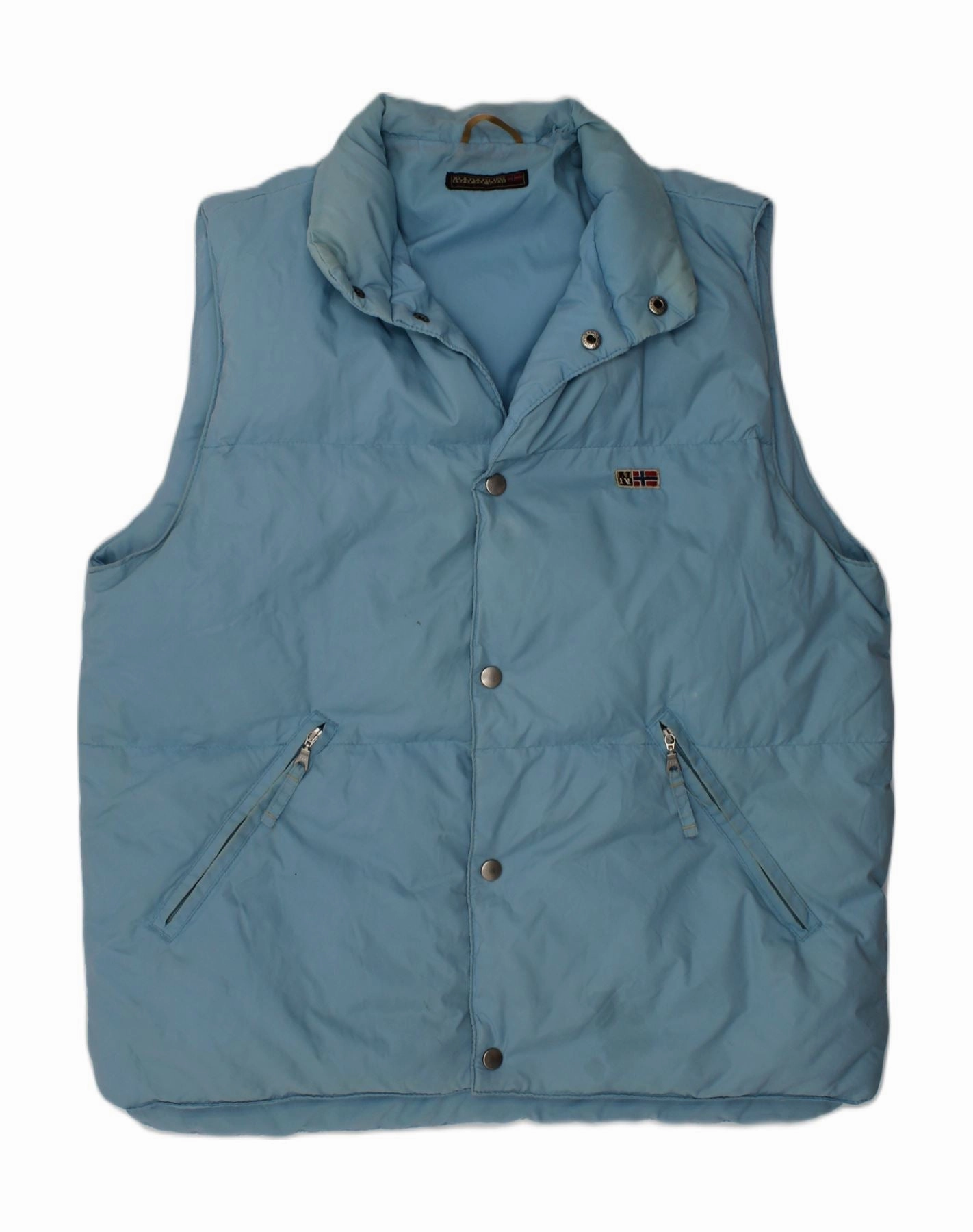 NAPAPIJRI Boys Padded Gilet 11-12 Years Blue Polyamide Defend Raglan sleeves