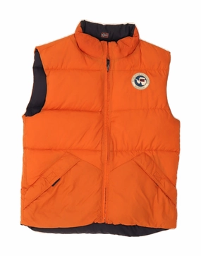 NAPAPIJRI Boys Reversible Padded Gilet 13-14 Years Orange Polyamide Snag Free Zippers Wind Chill
