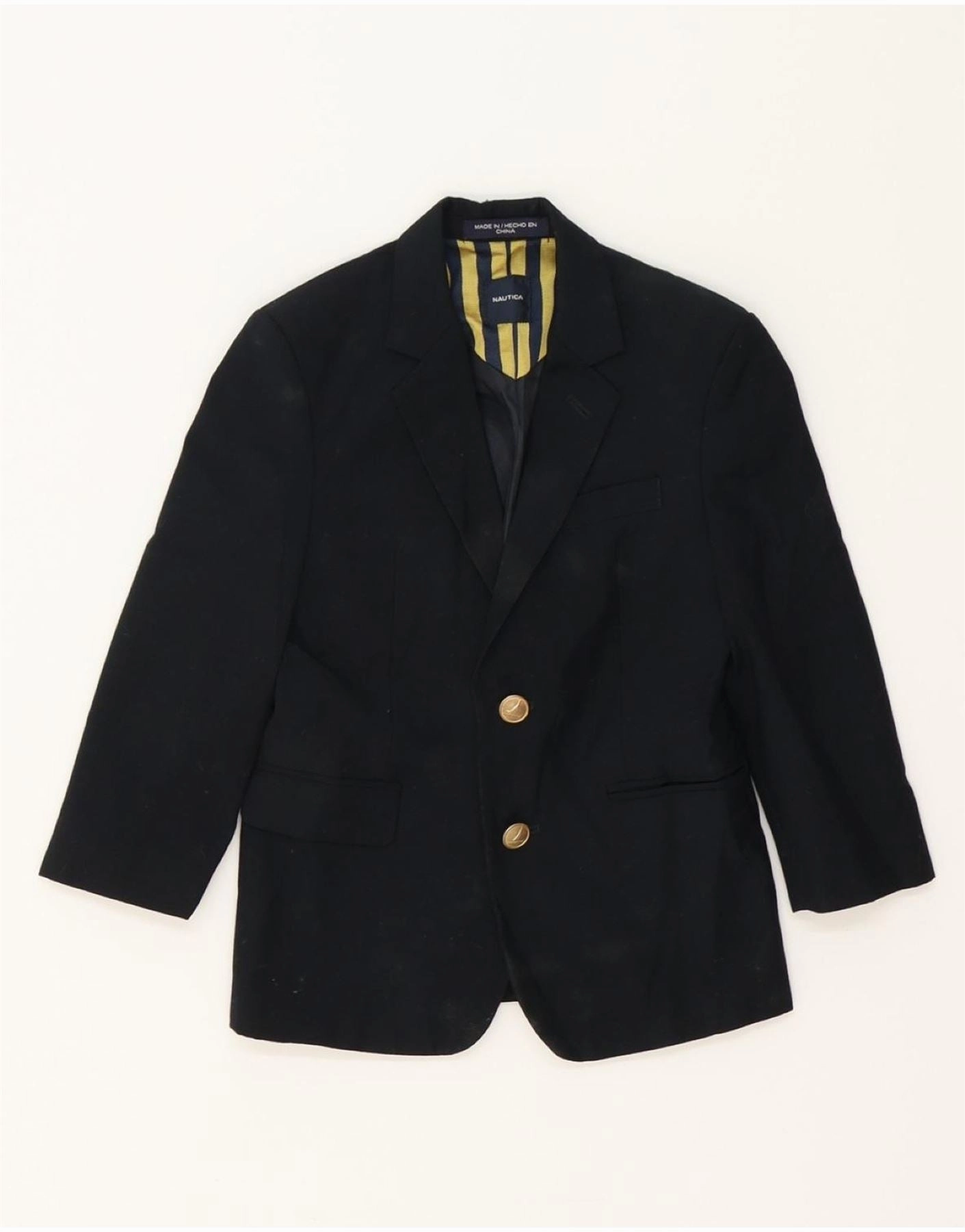 NAUTICA Boys 2 Button Blazer Jacket 4-5 Years Navy Blue Polyester WeightDispersing Padding