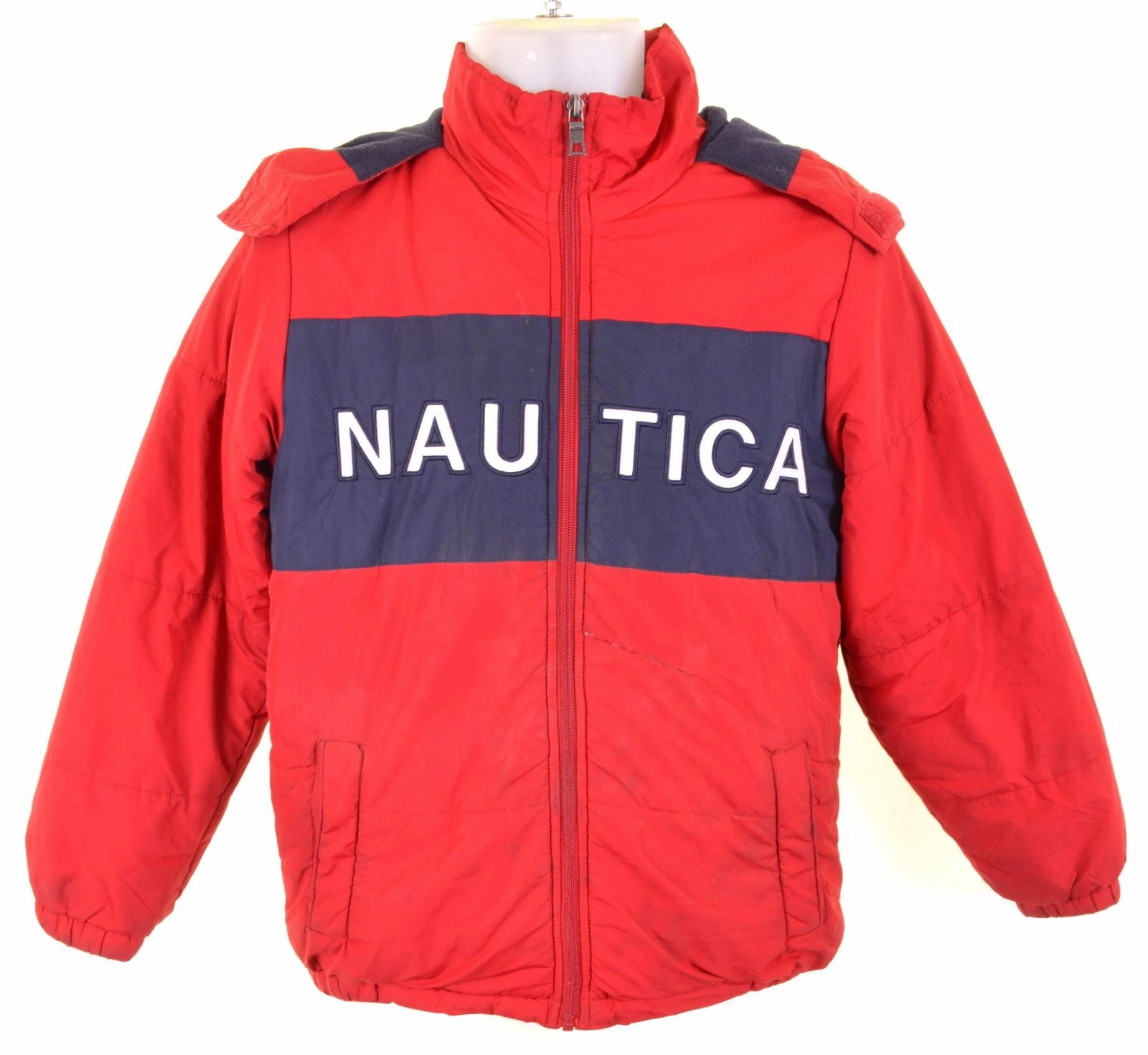 NAUTICA Boys Padded Jacket 10-11 Years Medium Red Polyester Range Safari