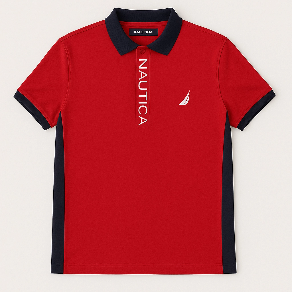 Nautica Men Red Polo Evergreen BiodegradableMaterial