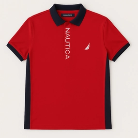 Nautica Men Red Polo Evergreen BiodegradableMaterial