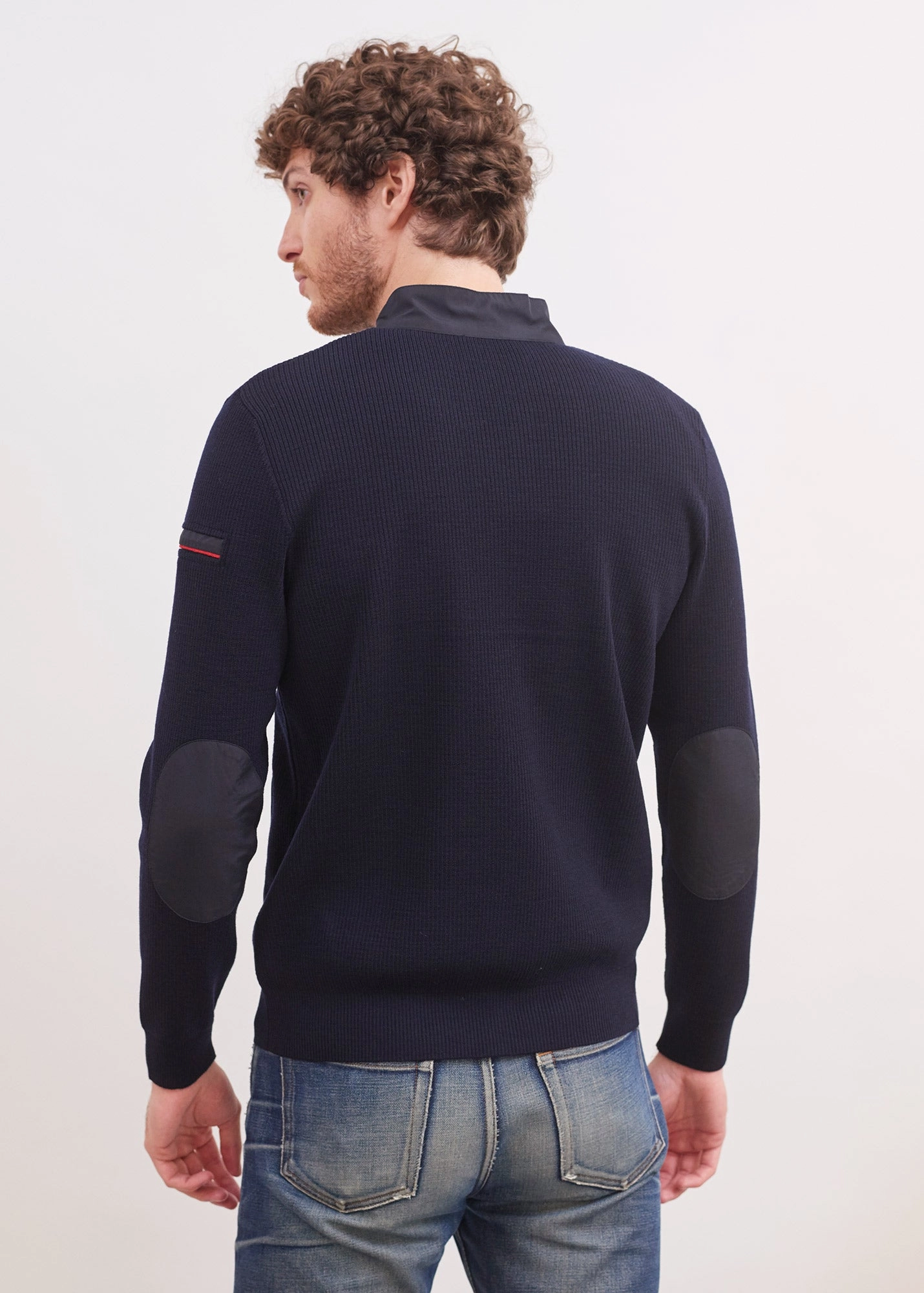 NAVIGATEUR - Comfortable Knit Cardigan with Zip (NAVY) Trendy Design