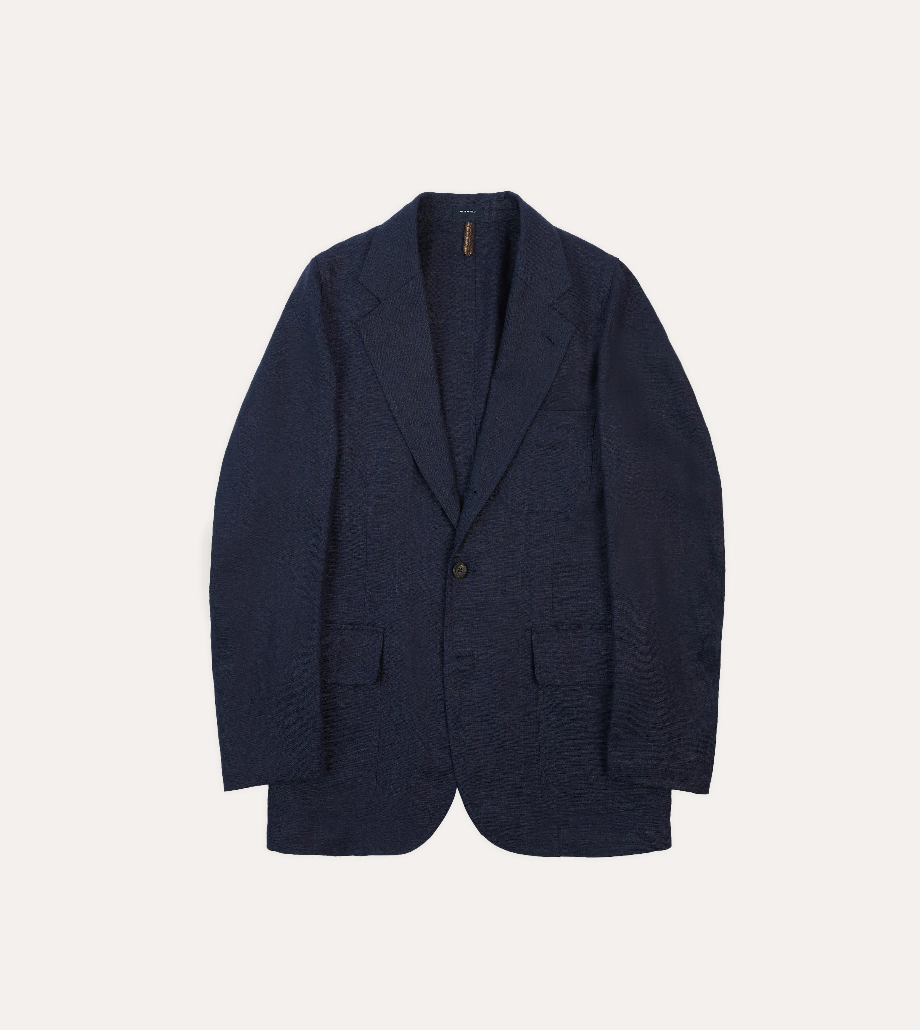 Tailored Wearable Soft Lining Integration Navy Antique Linen Games Blazer Mk. I
