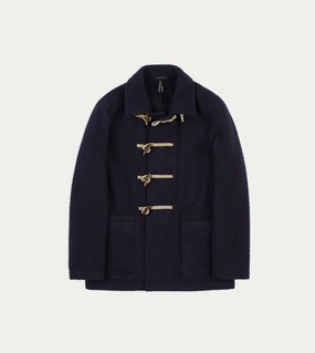 Perfection Navy Casentino Wool Short Duffle Coat