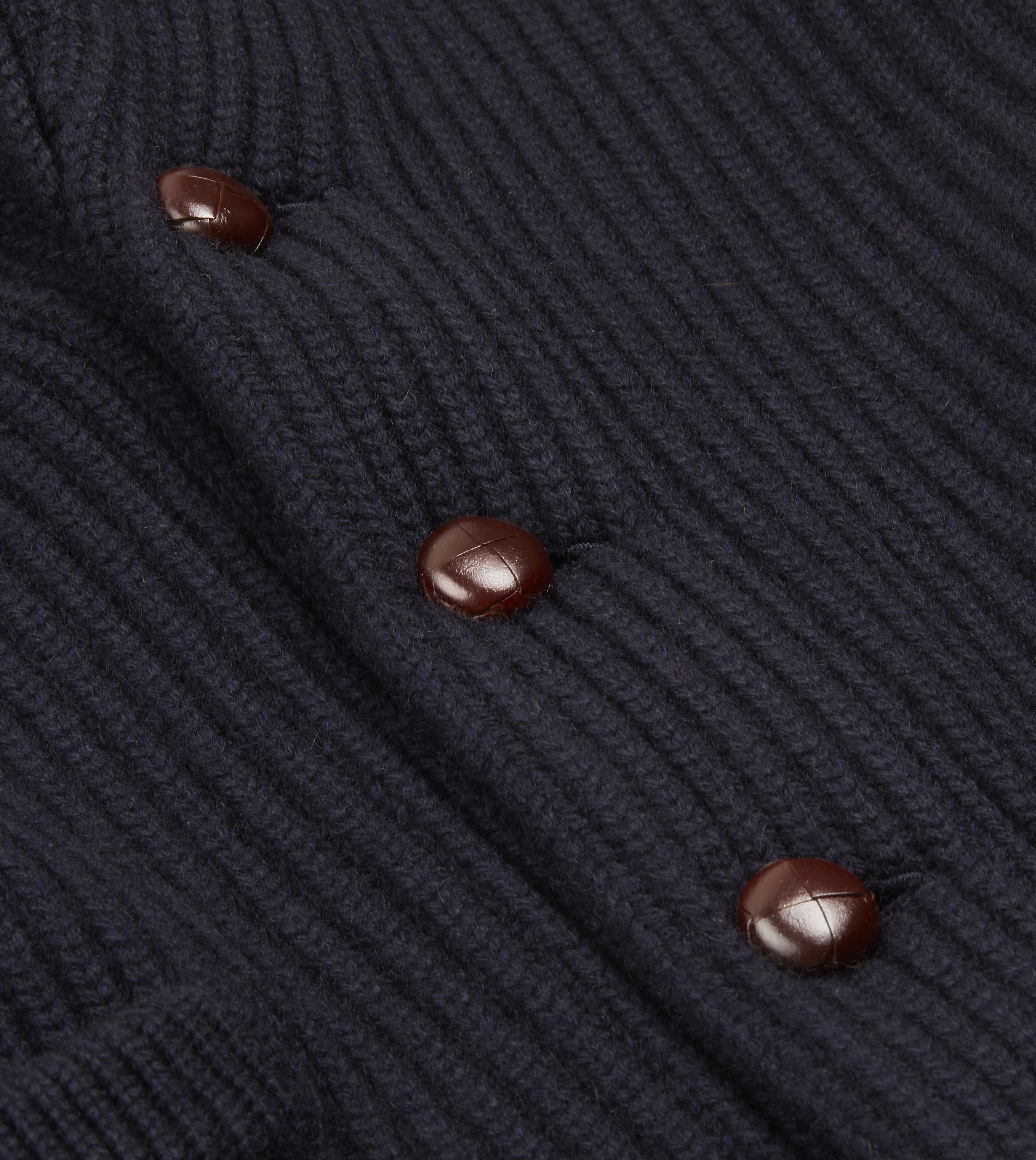 Brushed Inner Layer Bamboo Fiber Composition Navy Cashmere Shawl Collar Cardigan