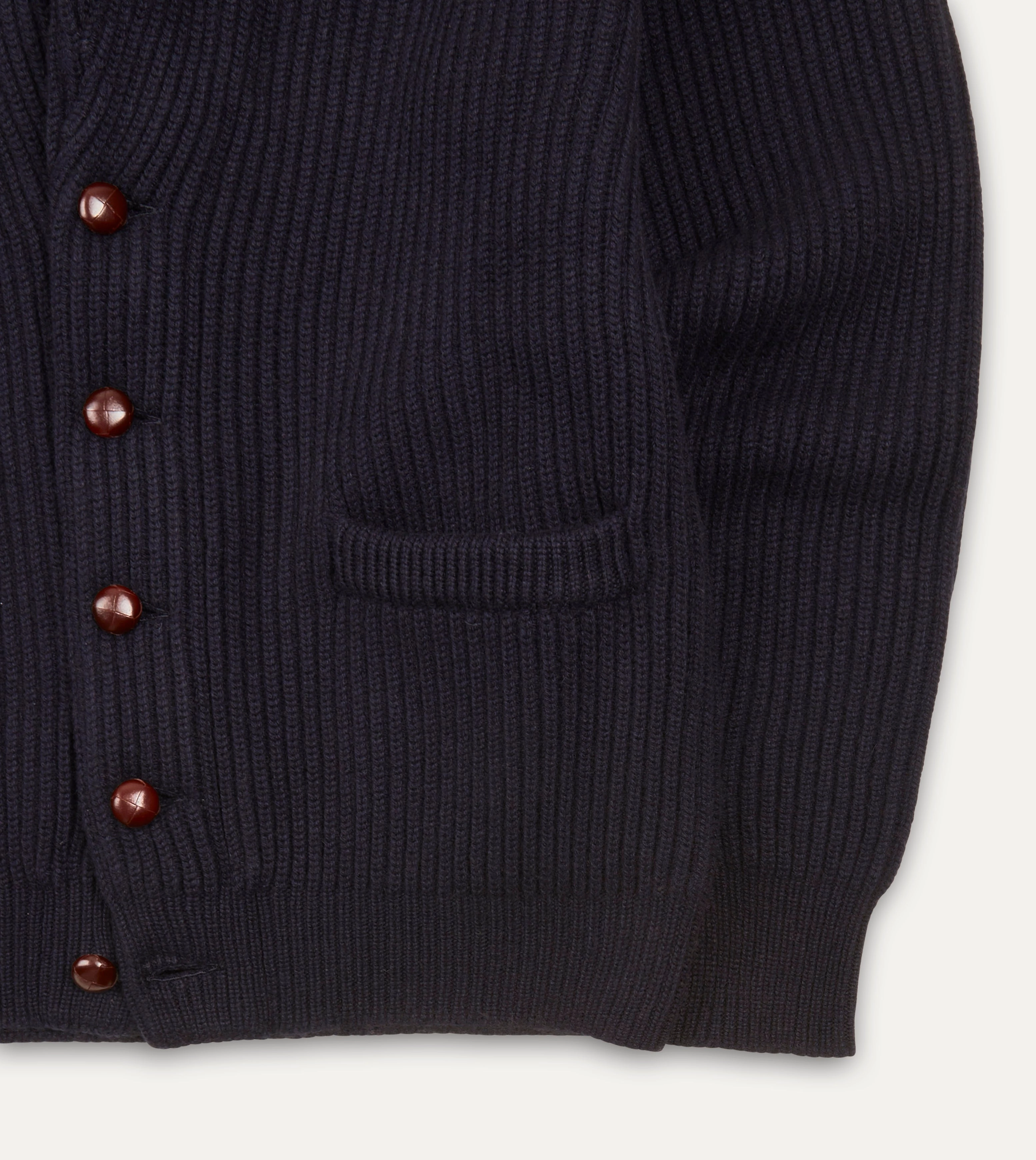 Navy Cashmere Shawl Collar Cardigan Modern Comfort All-Day Use