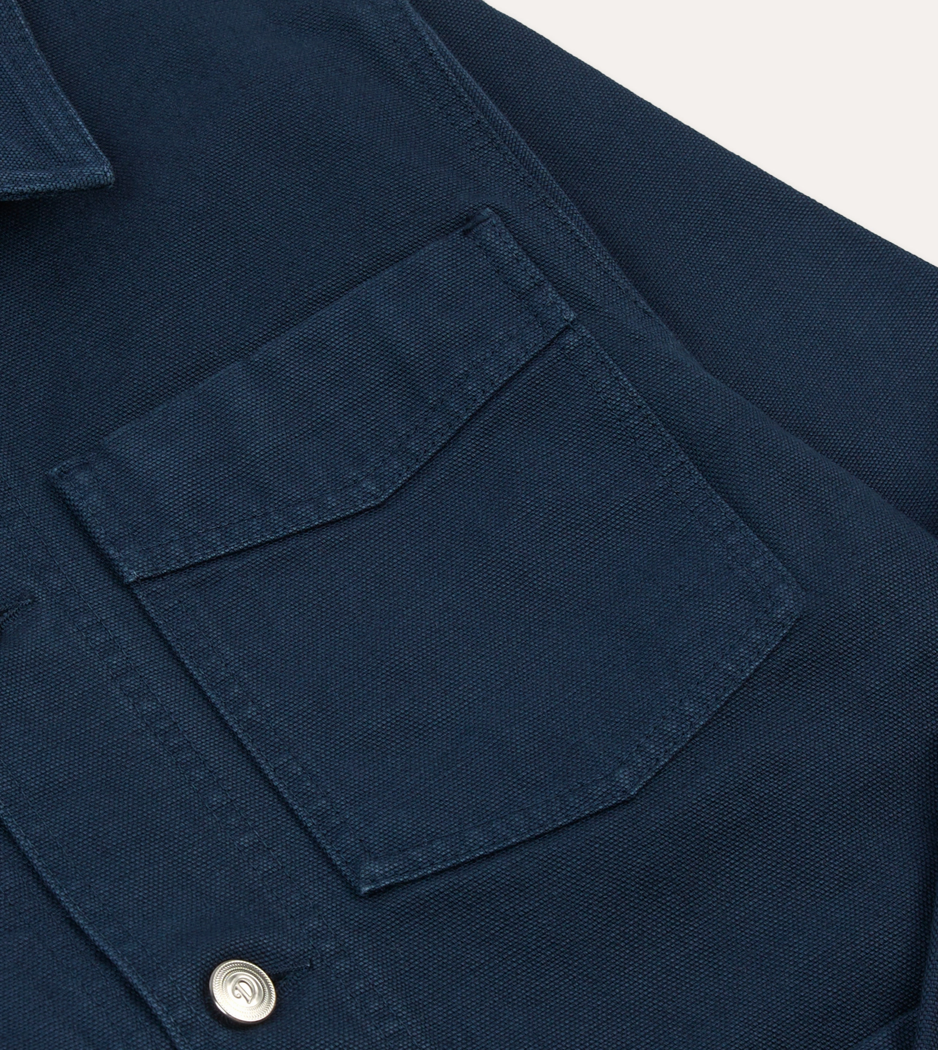 Navy Cotton Canvas Work Jacket Protective Outer Layer Rainy Season