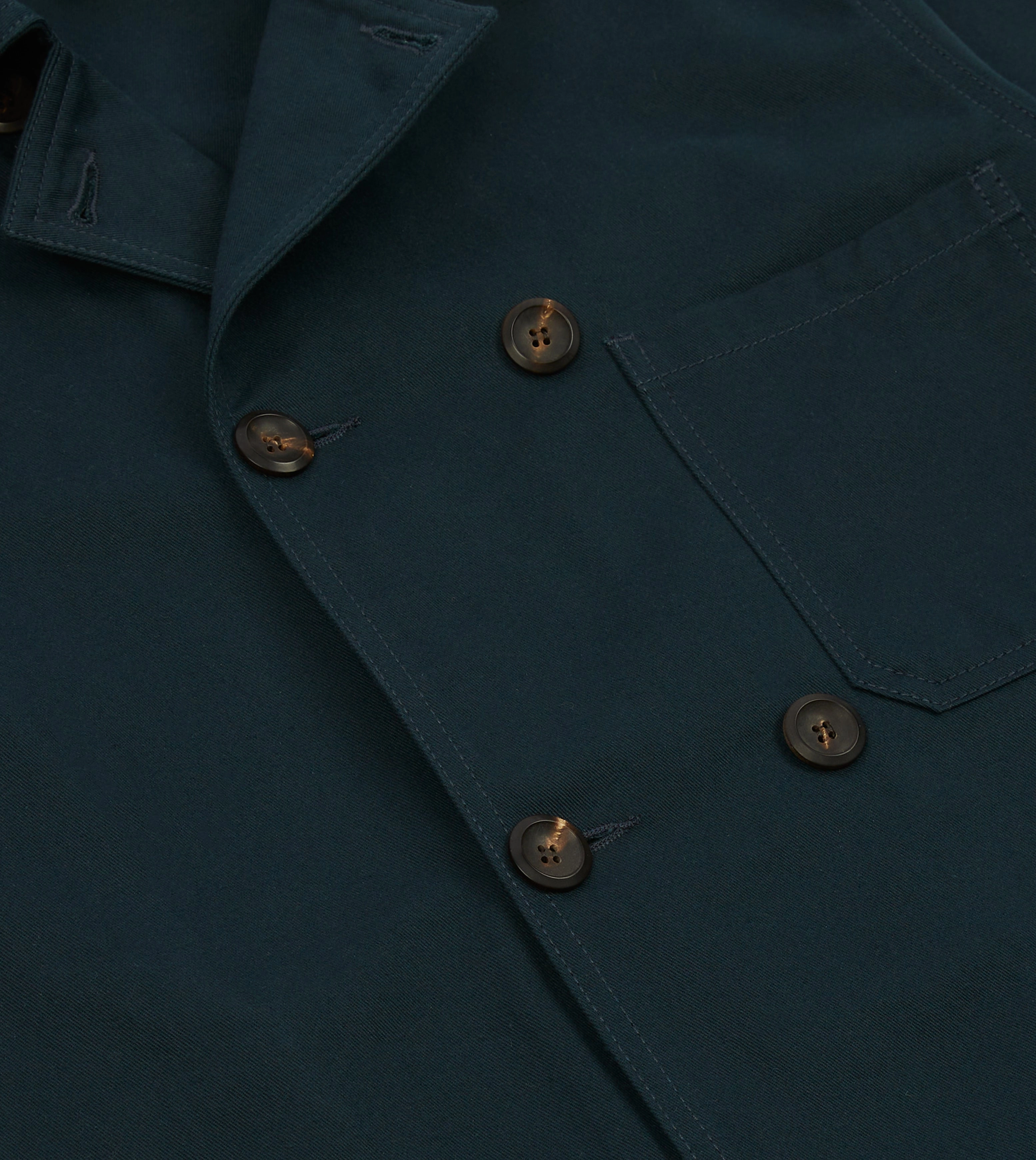 Reunion Navy Cotton Double-Breasted Chore Coat