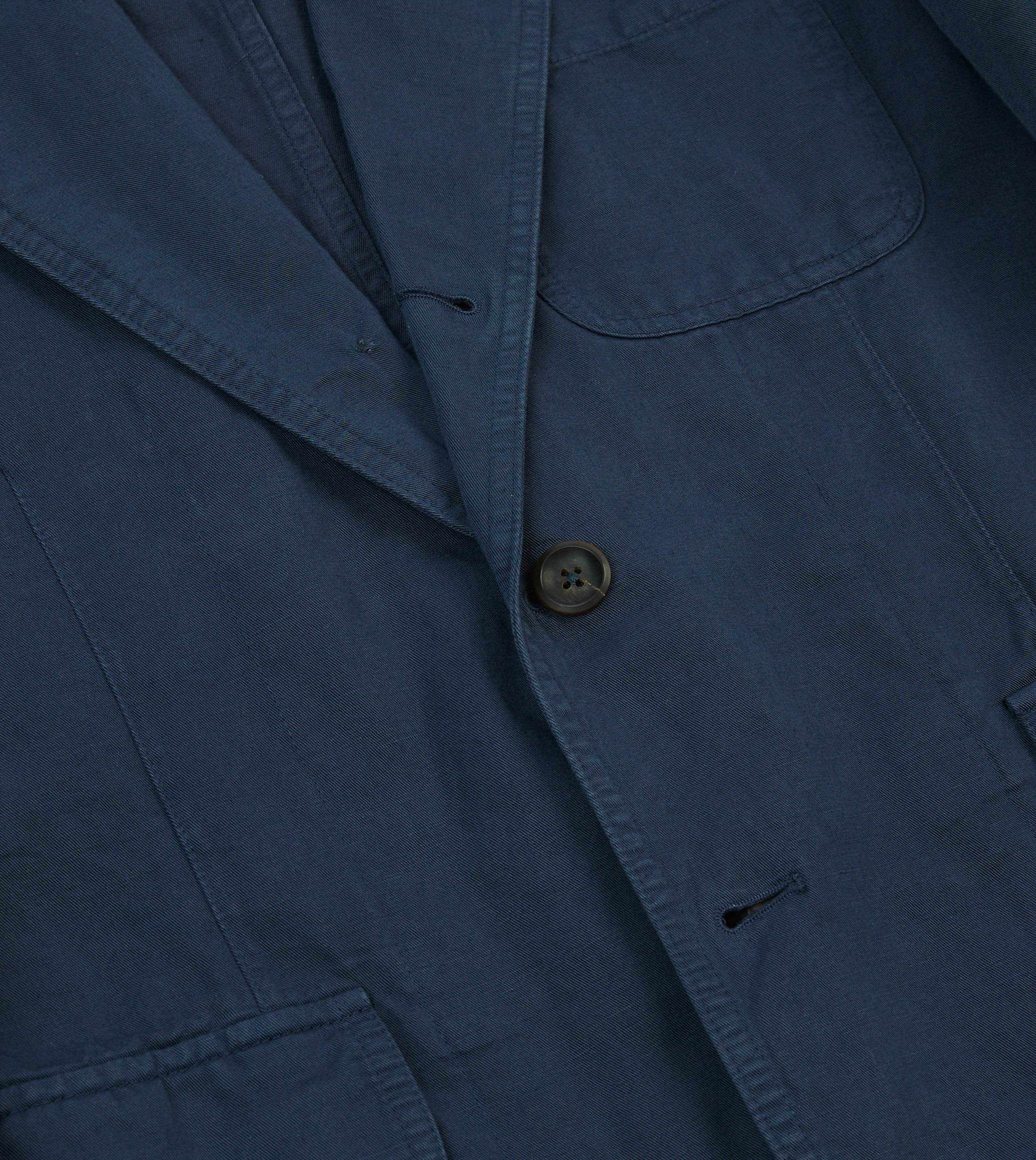Navy Cotton Linen Games Blazer Mk. I Elegant Office Fit Smart and Tailored