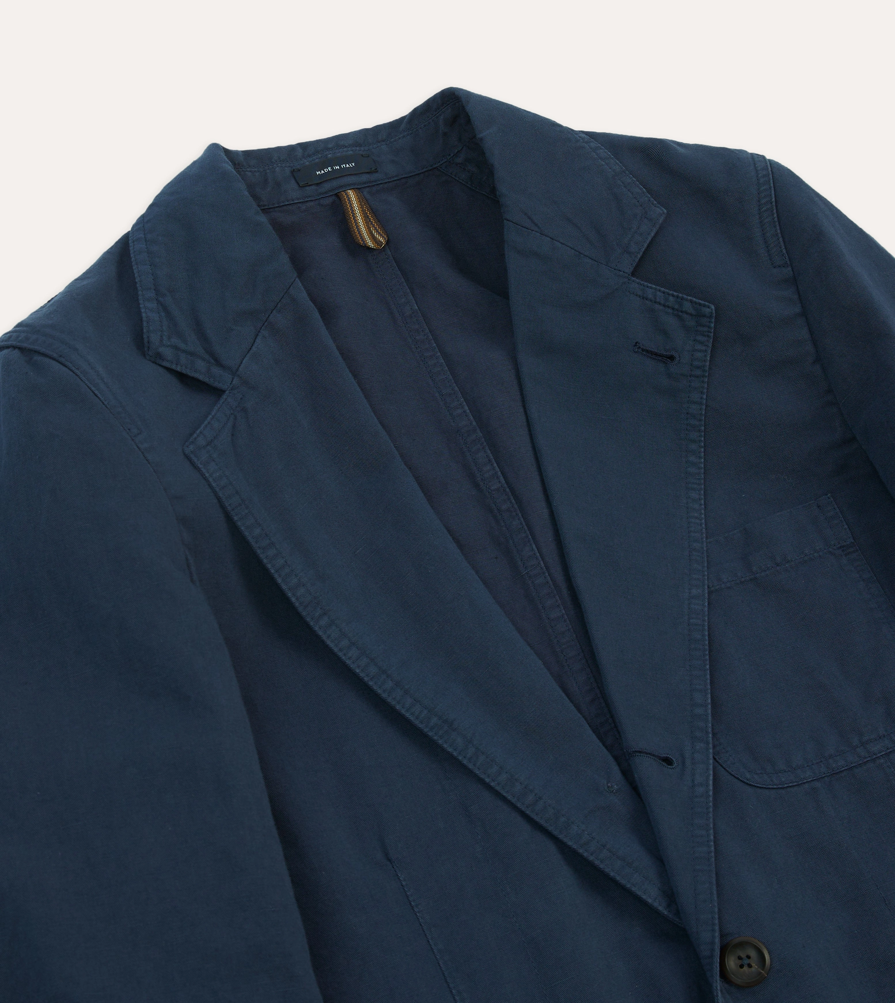 Crisp Layer Formal Look Navy Cotton Linen Games Blazer Mk. I