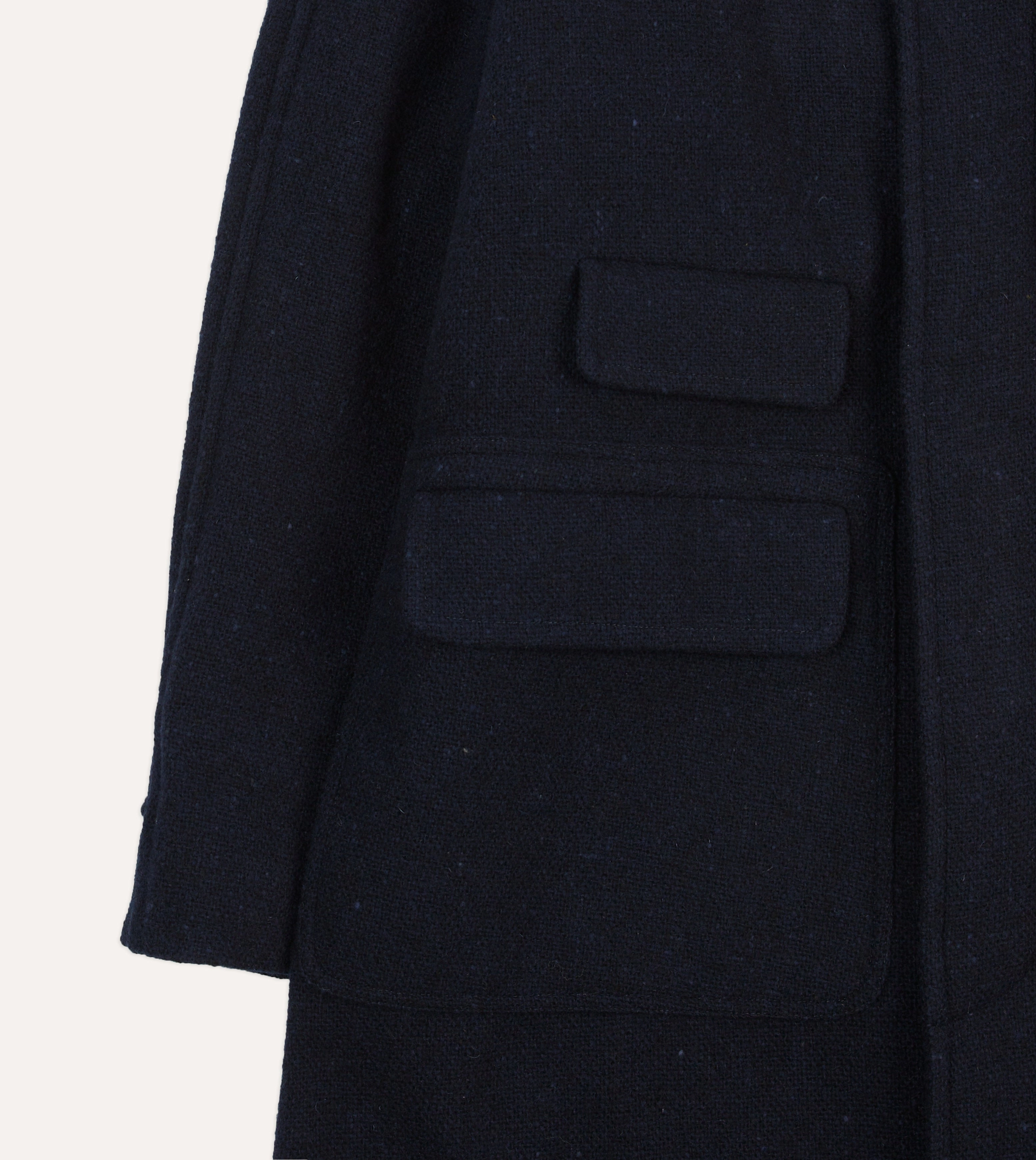 Forgiveness Navy Donegal Wool Raglan Coat