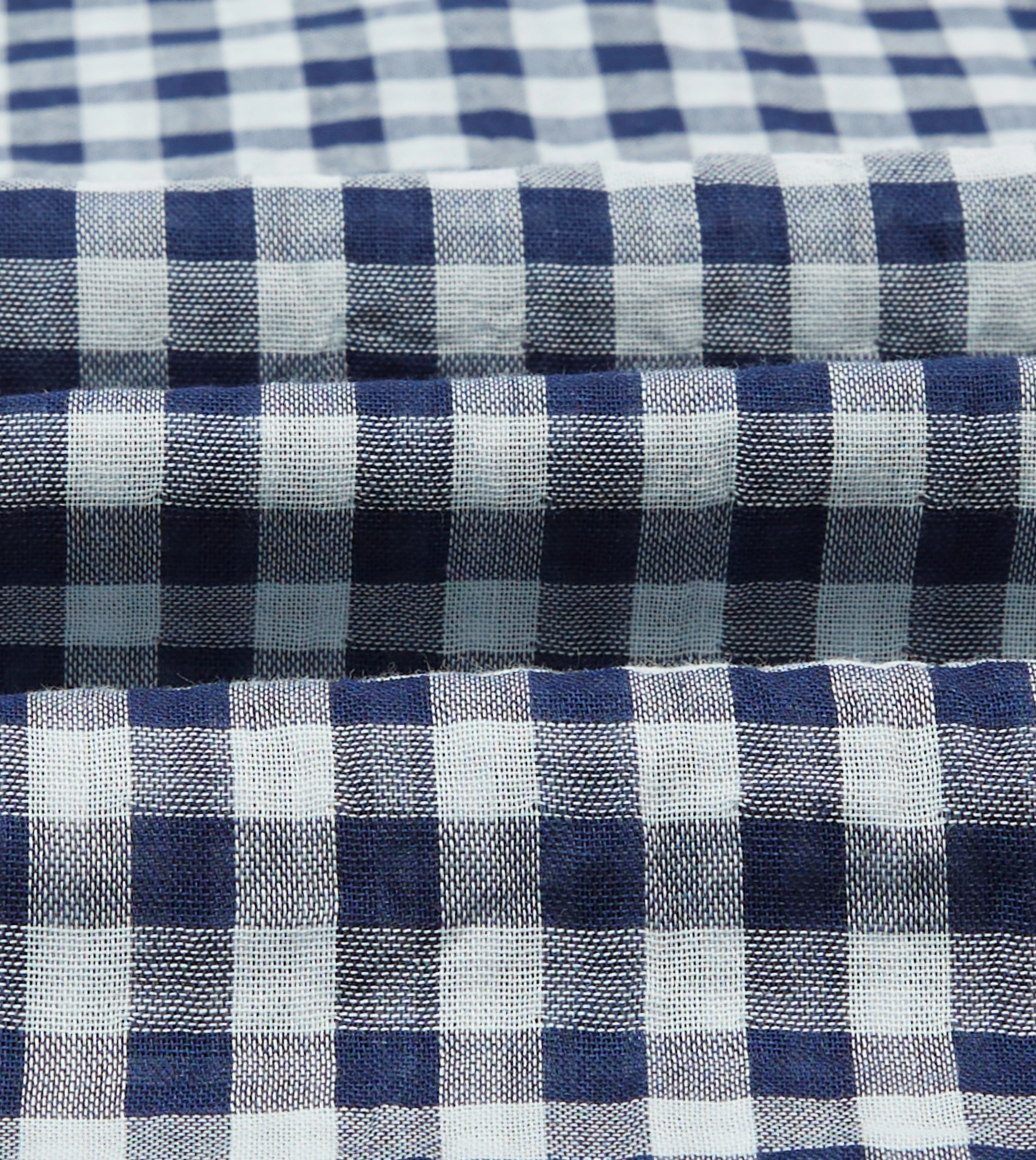 Tear Resistant Reinforcement Navy Gingham Cotton Reversible Smock