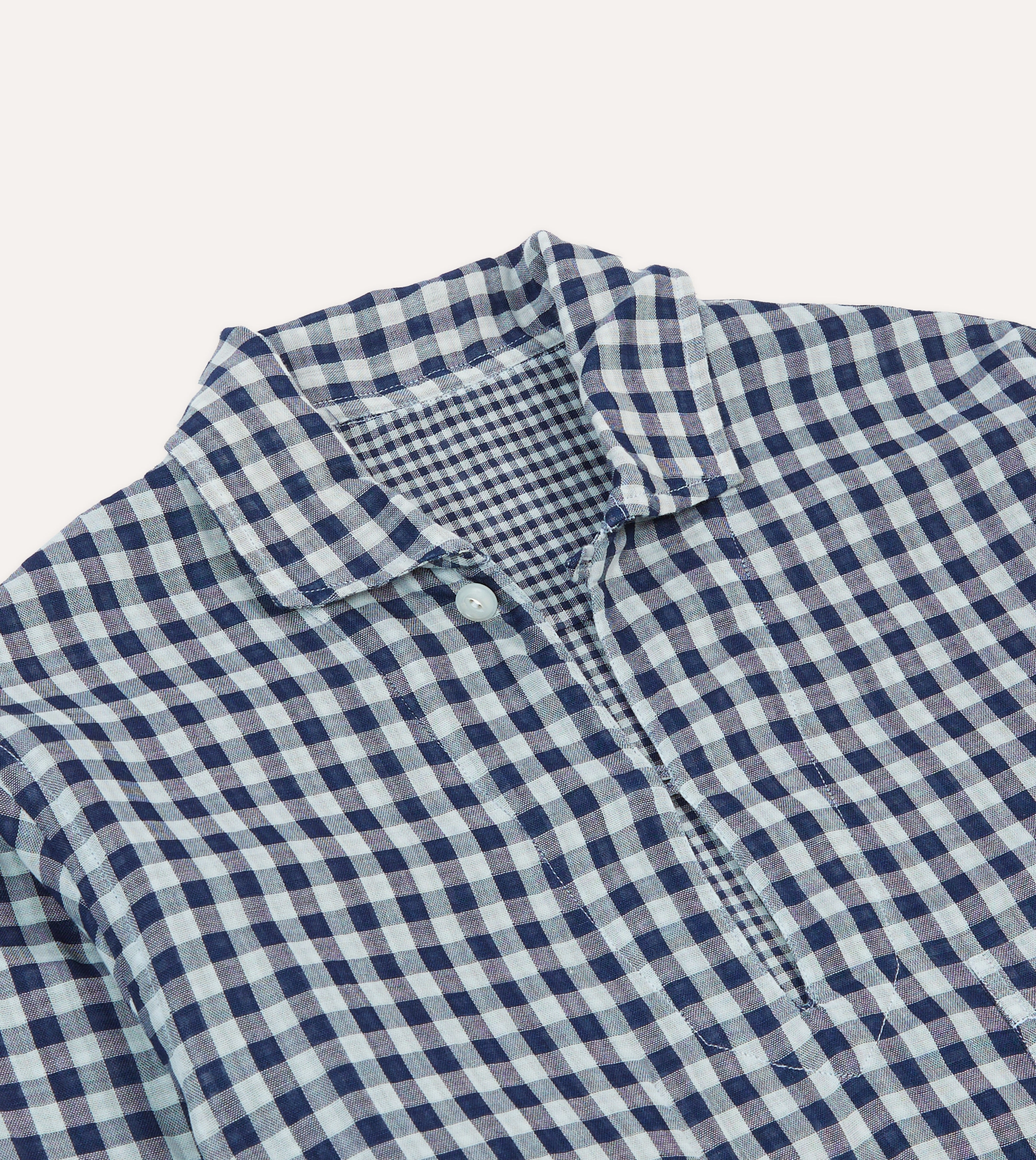 Navy Gingham Cotton Reversible Smock High-Quality Material Anti Pill Technology