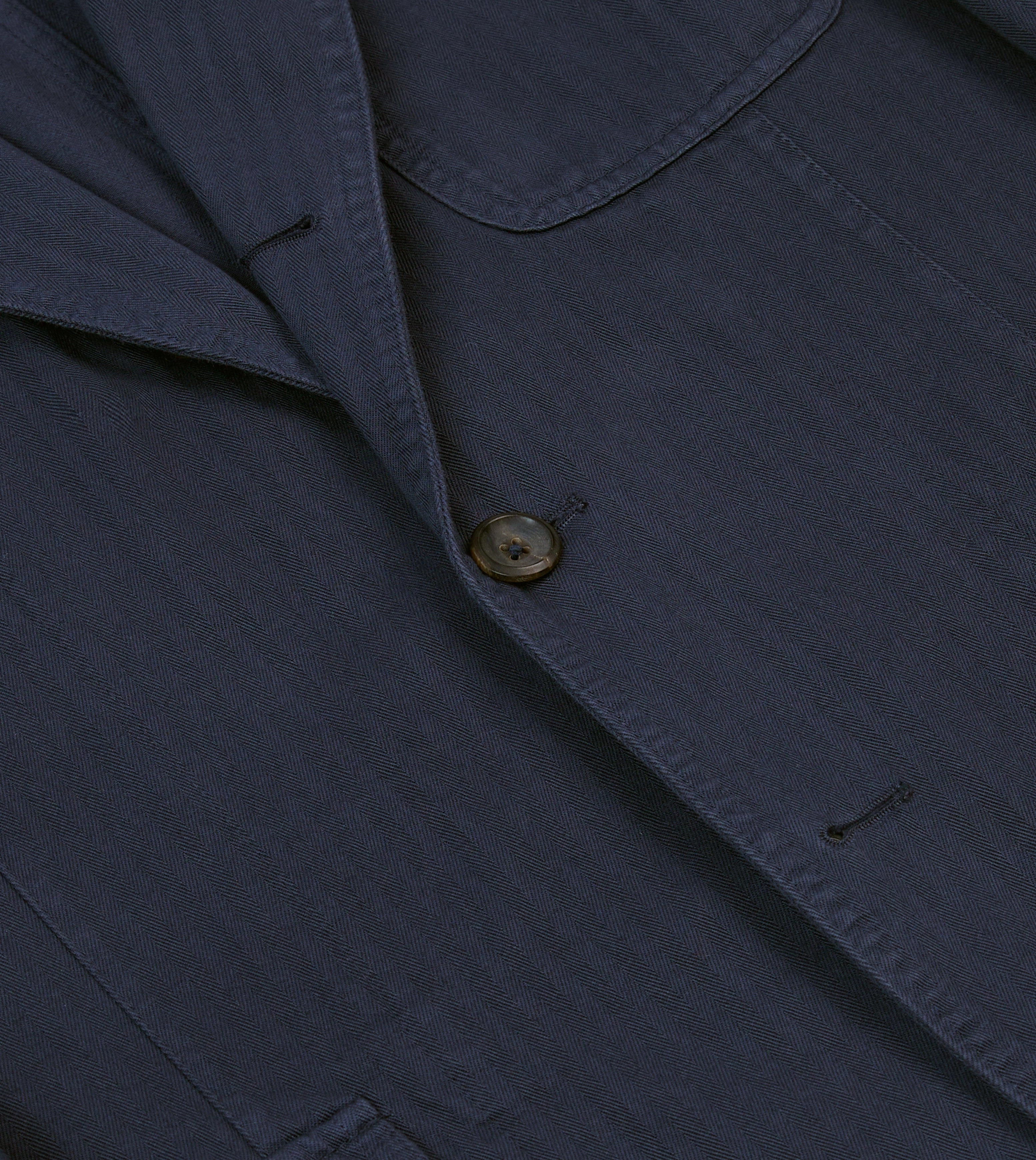 Dapper Tailored Look Polished Fit Navy Herringbone Cotton Games Blazer Mk. I