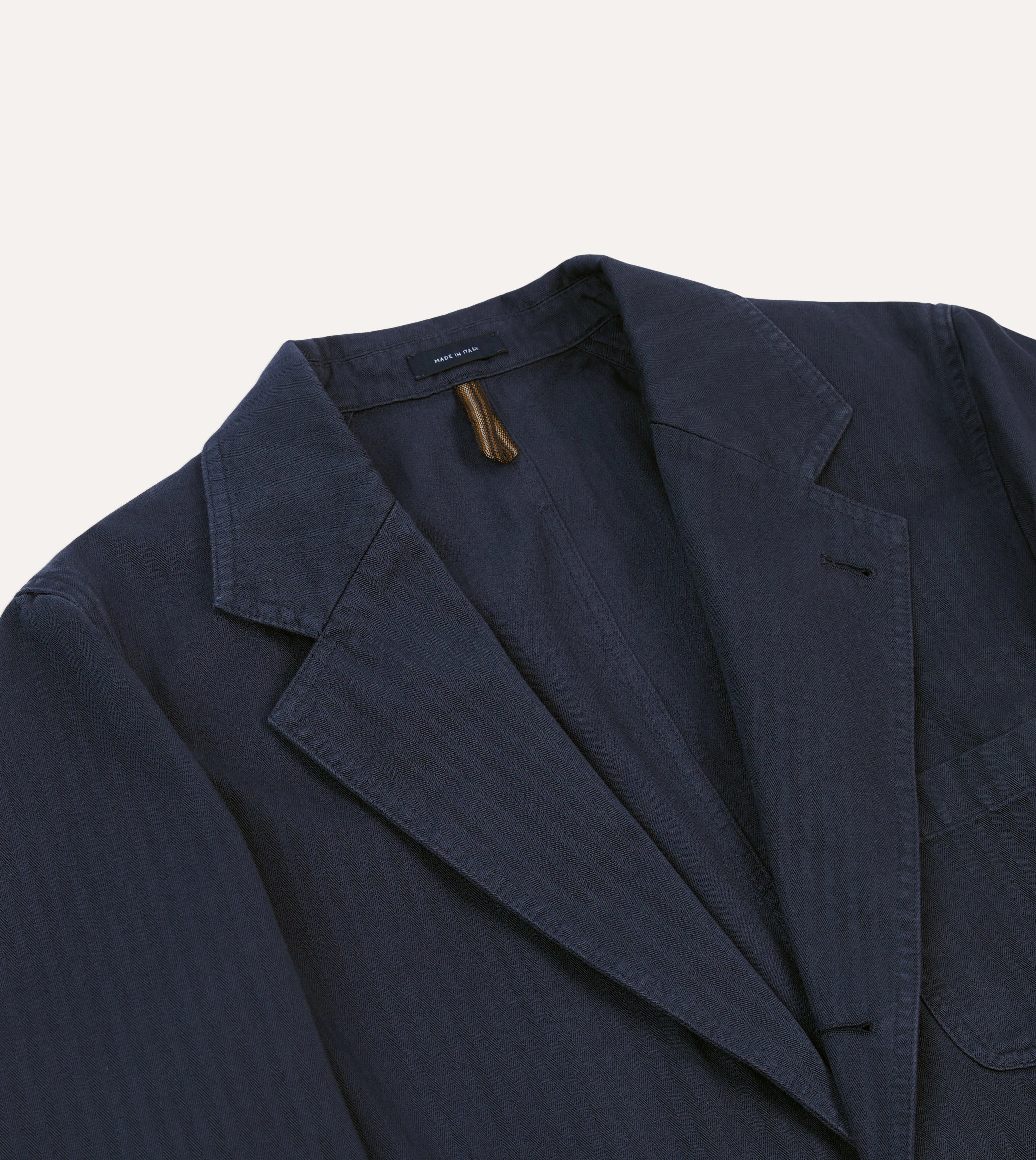 Navy Herringbone Cotton Games Blazer Mk. I Tailored Fit Trendy Design