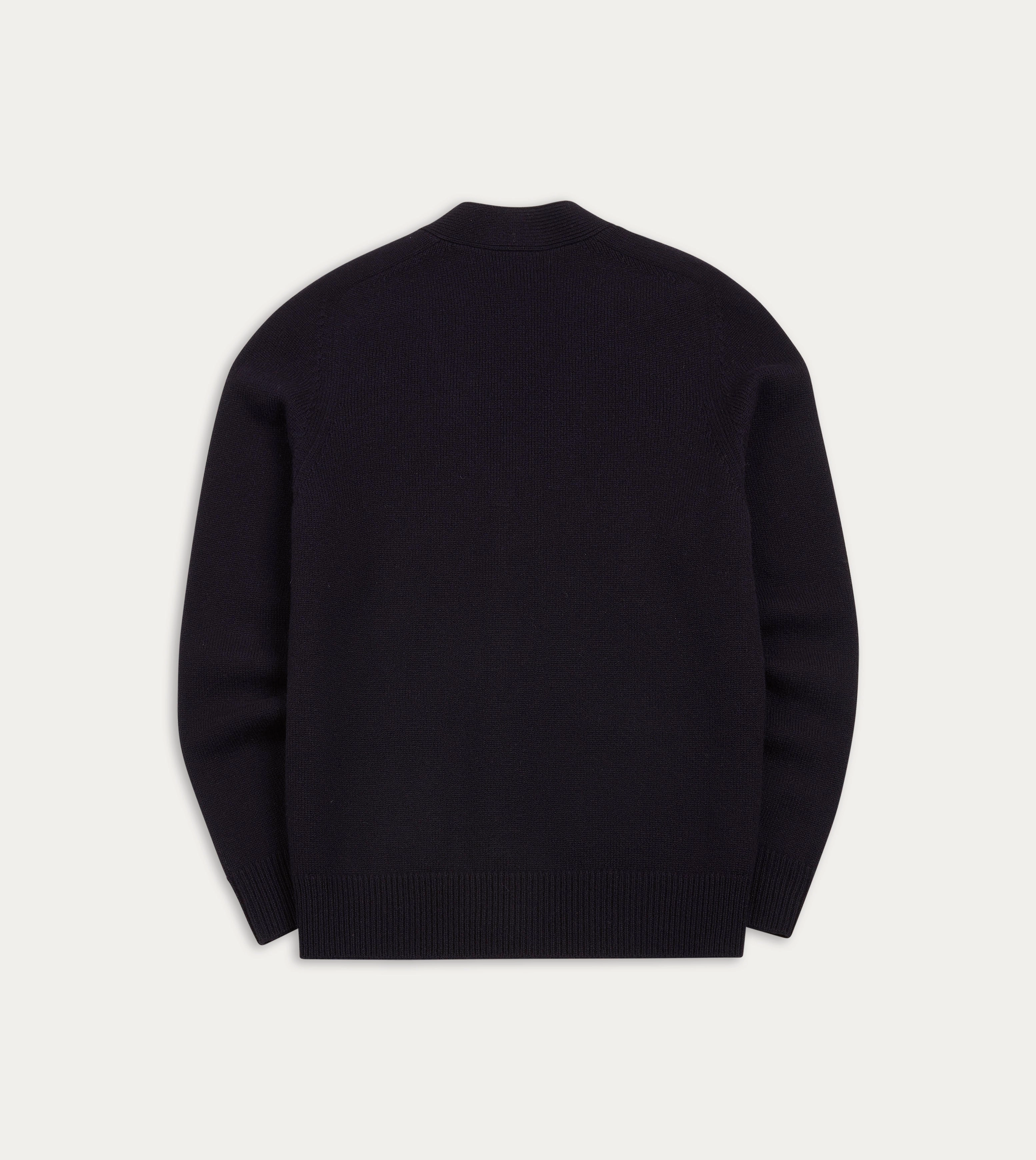 Chic Style Navy Lambswool 6 Button Cardigan