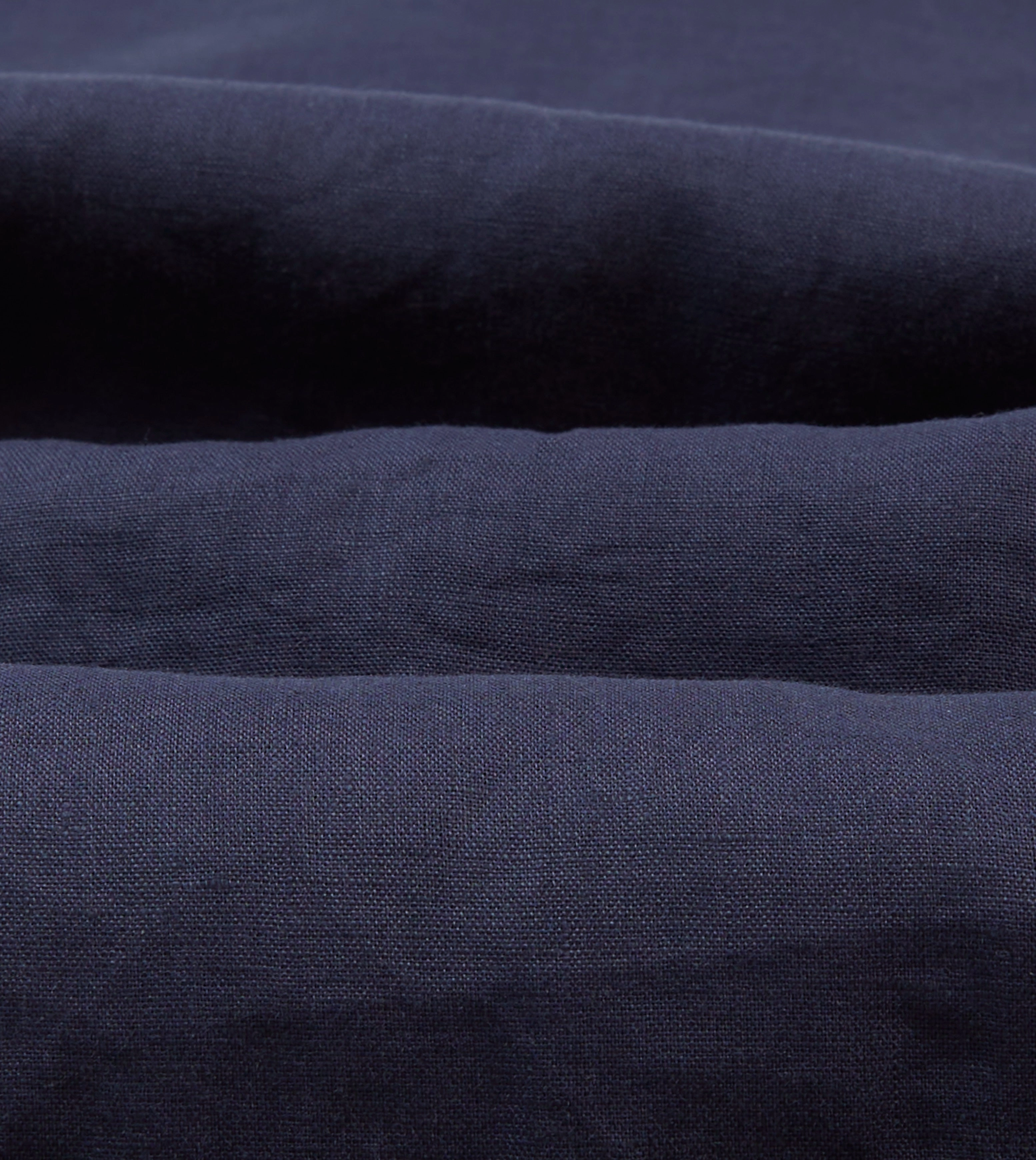 Casual Friday Navy Linen Short Sleeve Cuban Shirt