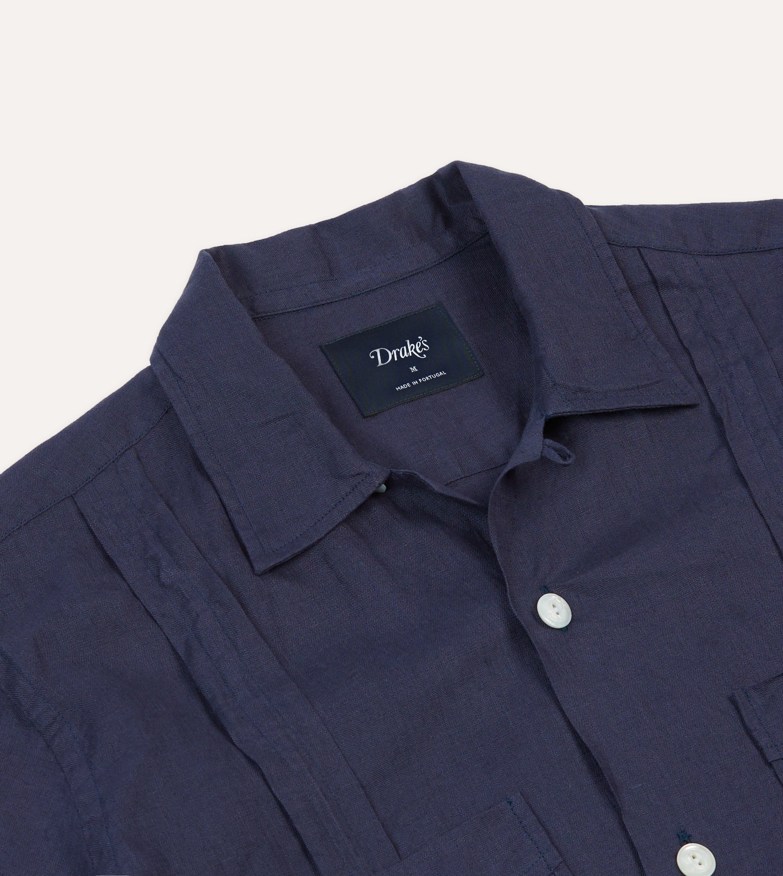 Low Maintenance Navy Linen Short Sleeve Cuban Shirt
