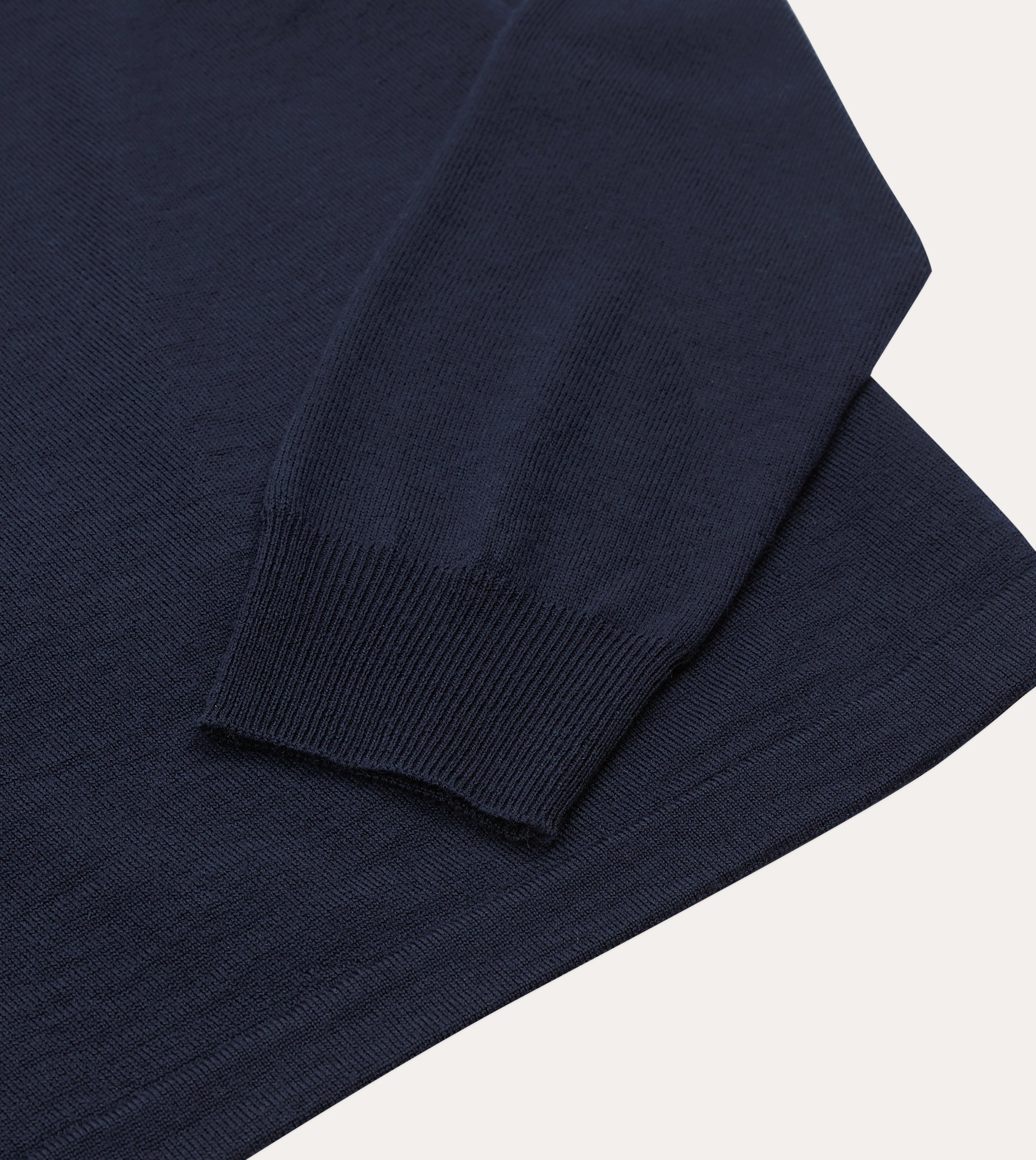 Navy Merino Wool Knitted Rugby Shirt AntiStatic Yarn
