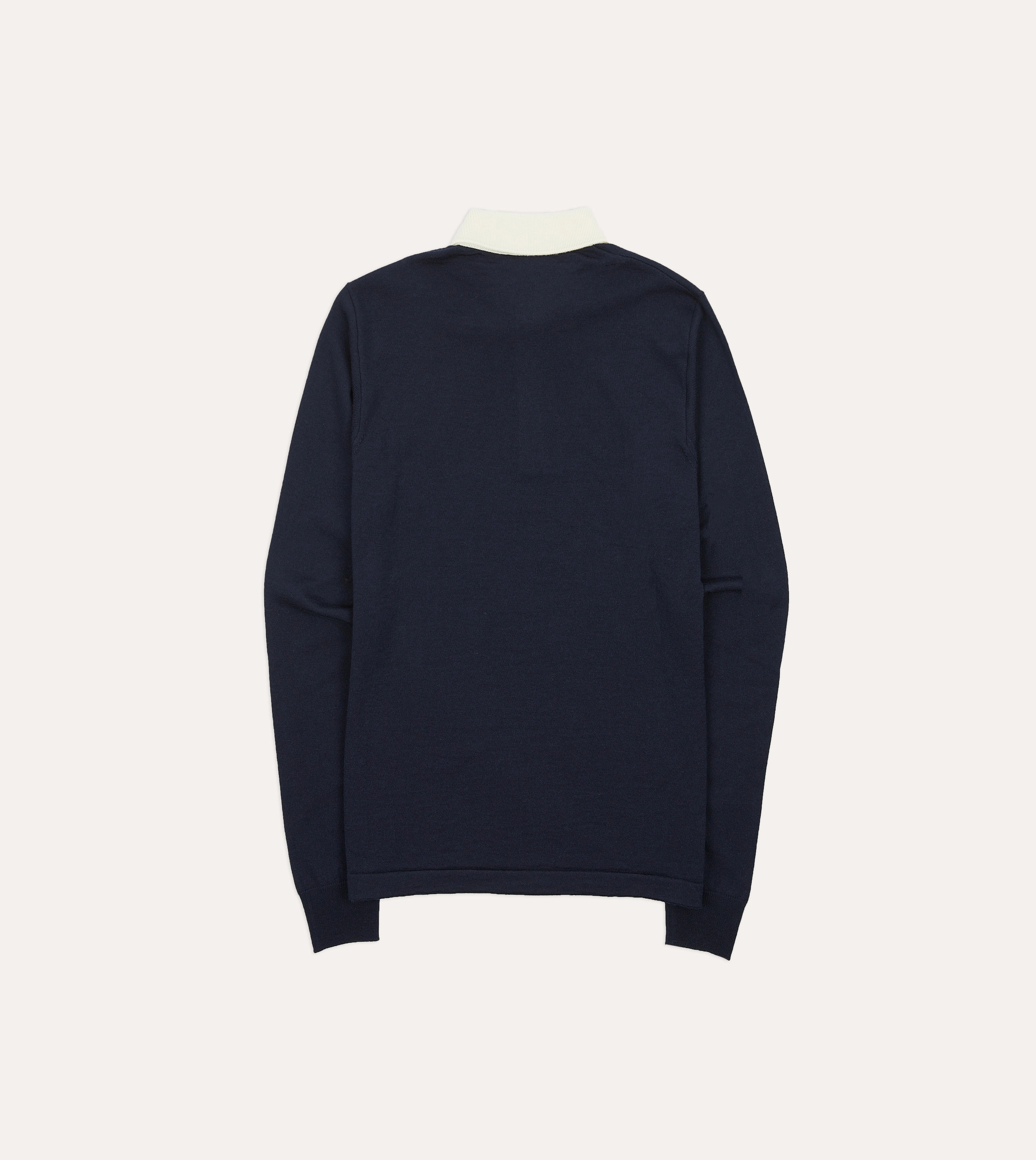 Travel Light Seasonal Comfort Navy Merino Wool Knitted Rugby Shirt