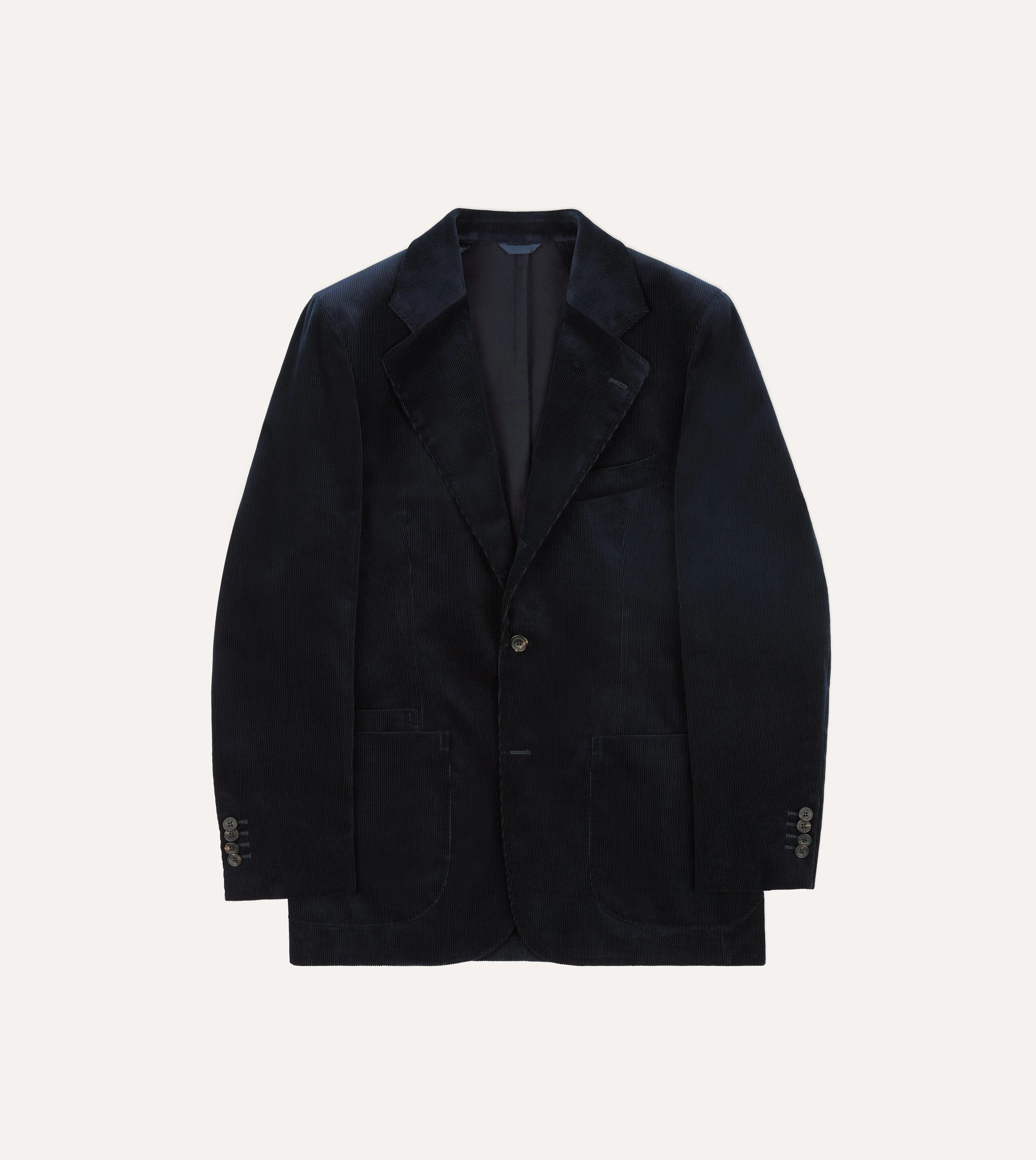 Navy Mid-Wale Cotton Corduroy Tailored Jacket Flattering Style Wear Lightweight Weave Innovation