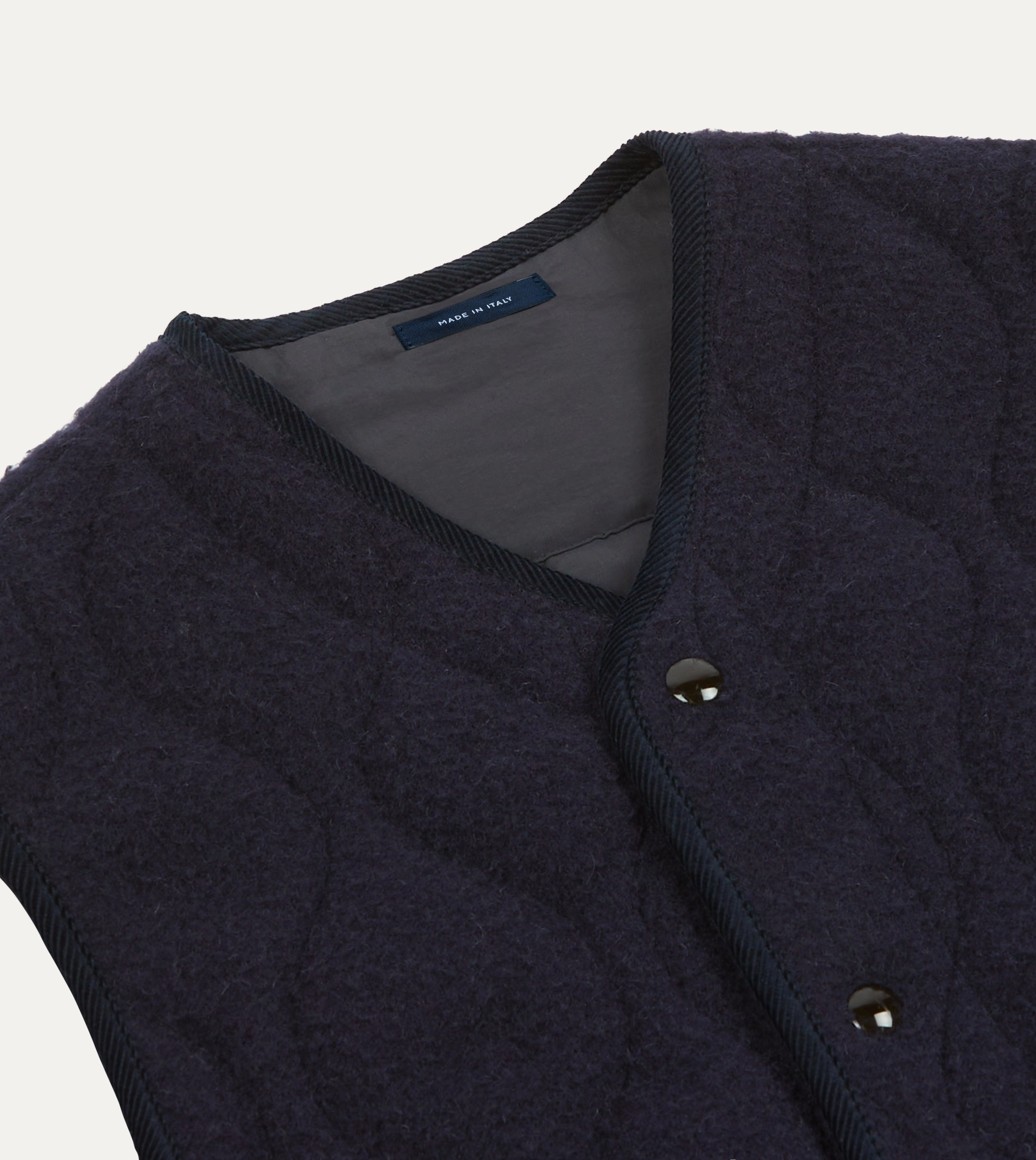 WrinkleResistant Navy Quilted Casentino Snap Vest