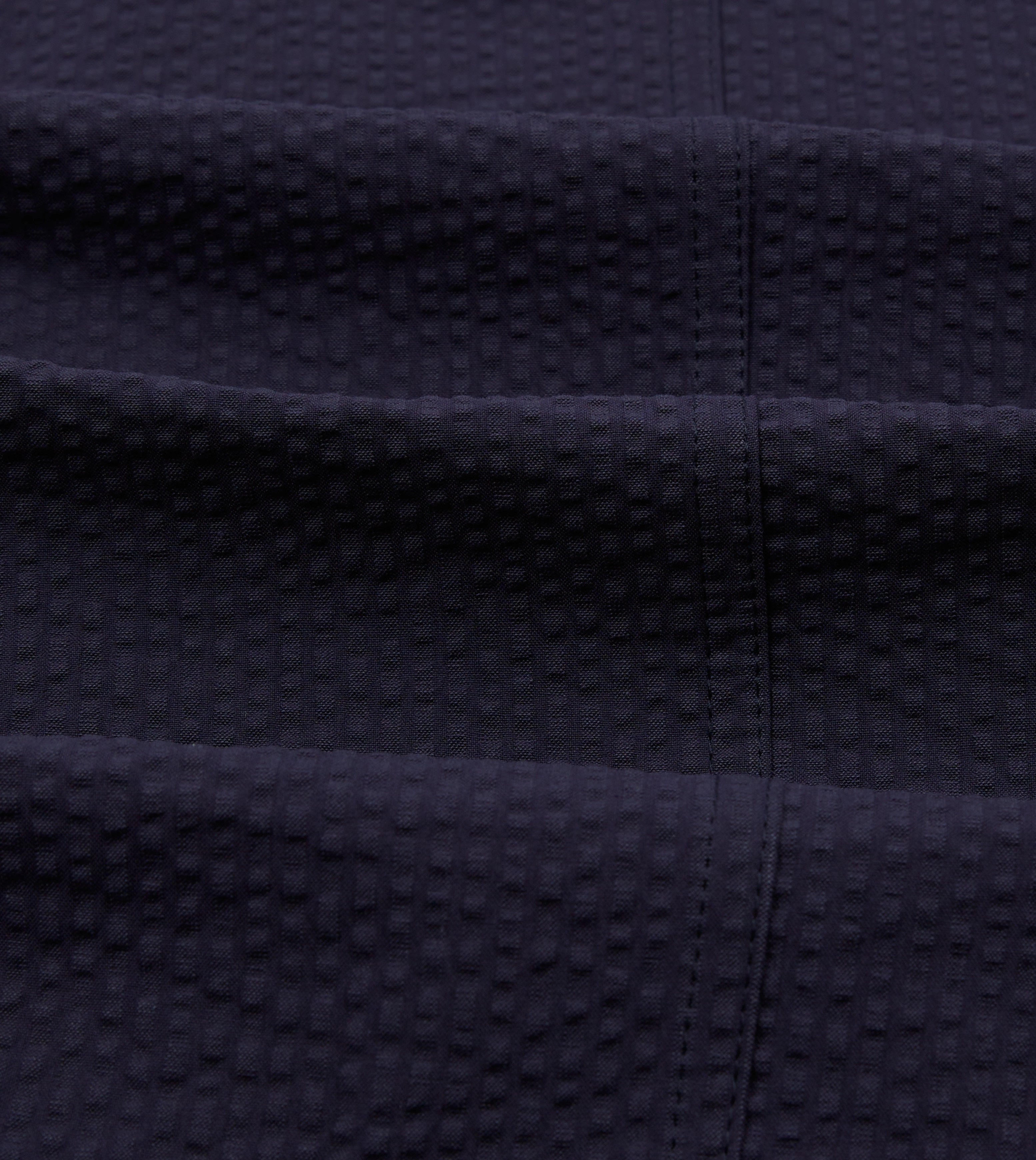 Navy Seersucker Games Blazer Mk. I Perfect Tailoring 360 Degree Movement Design