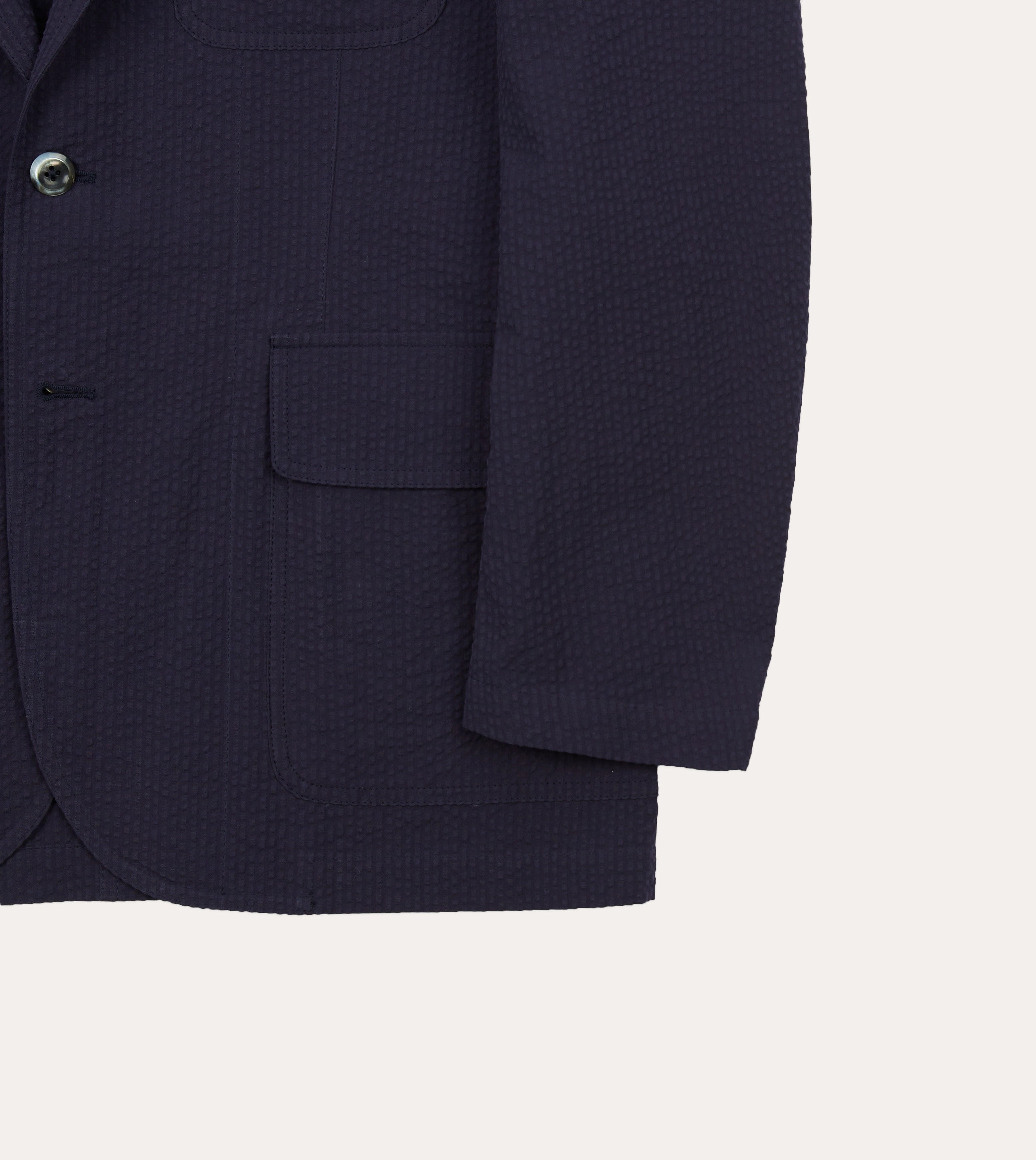 Sophisticated Fit Navy Seersucker Games Blazer Mk. I