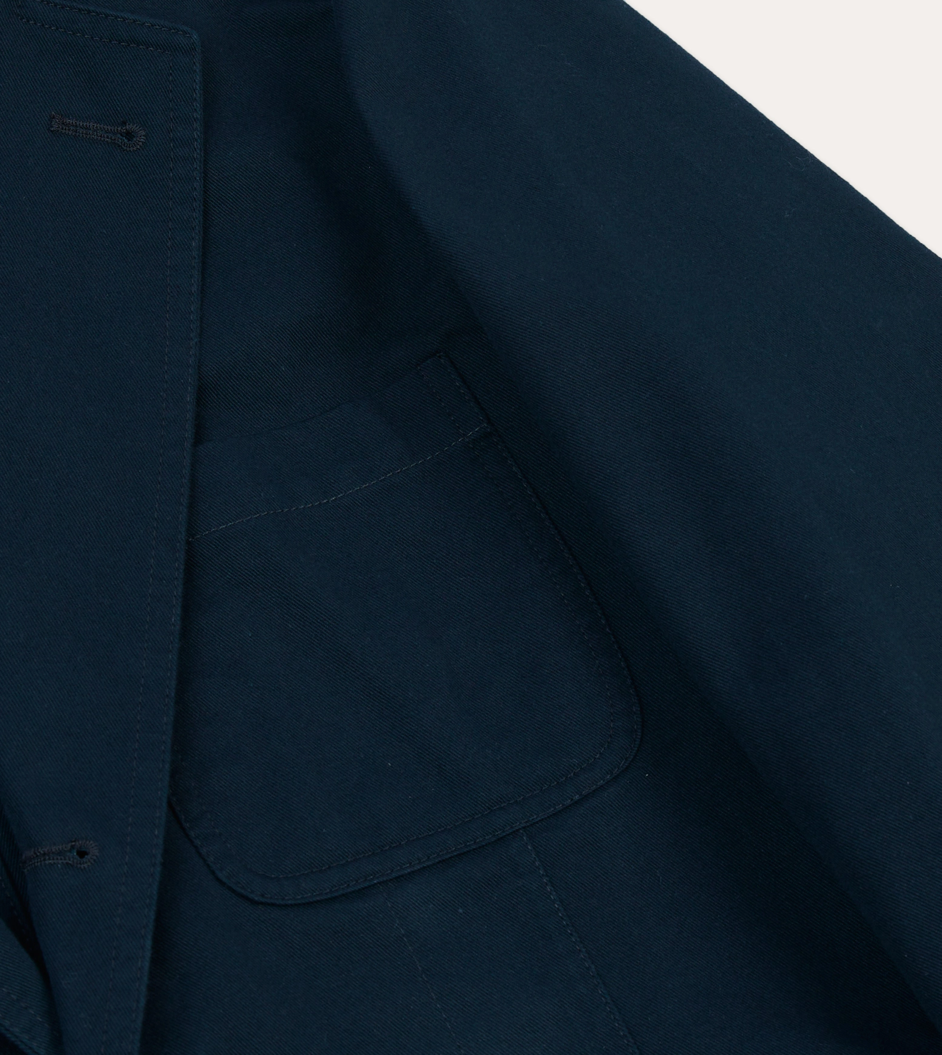 Minimalist Aesthetic Detailing Navy Vintage Wash Cotton Games Blazer Mk. I