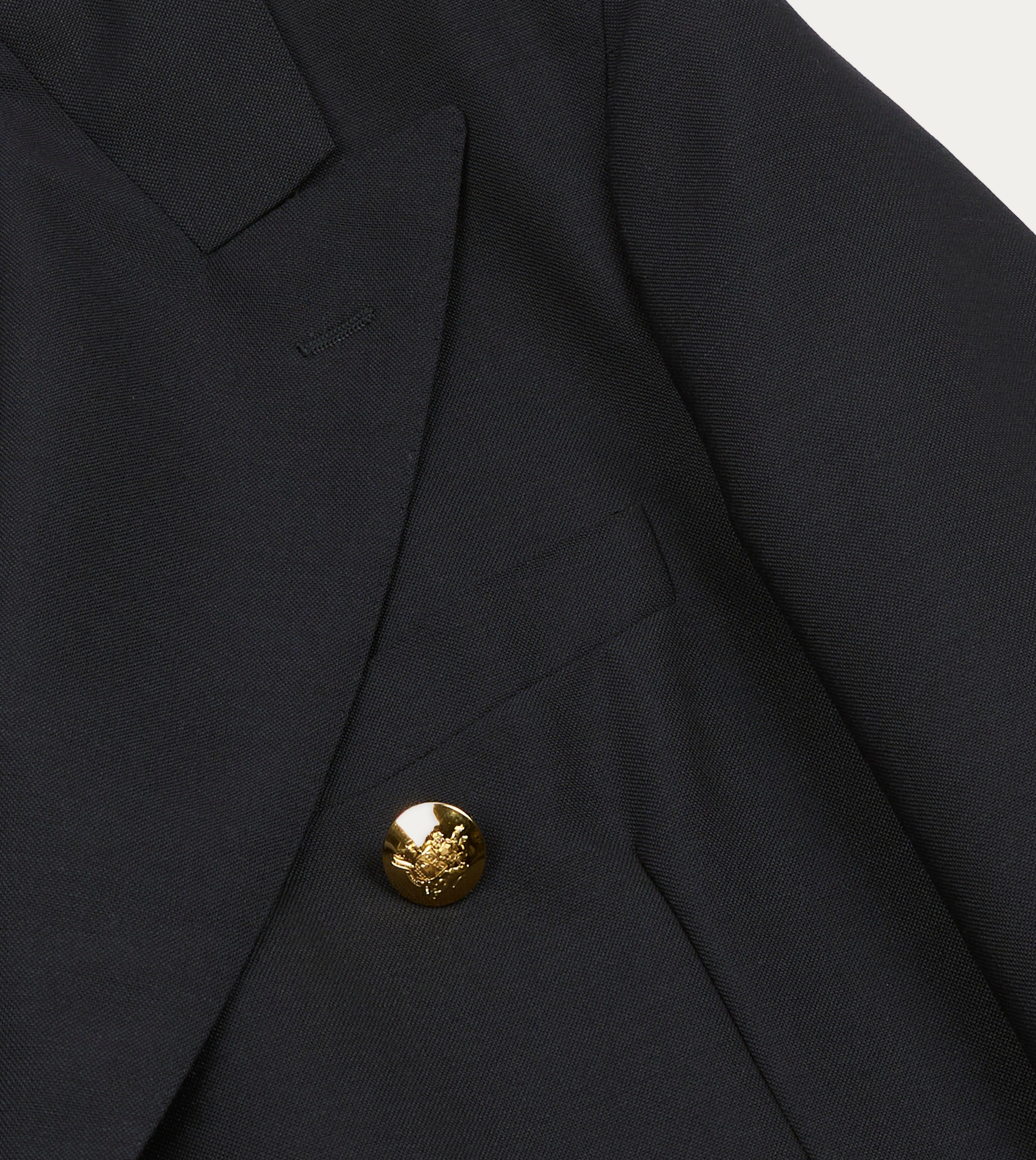 Polished Work Look Odor Control Fibers Navy Wool-Mohair Double-Breasted Travel Blazer
