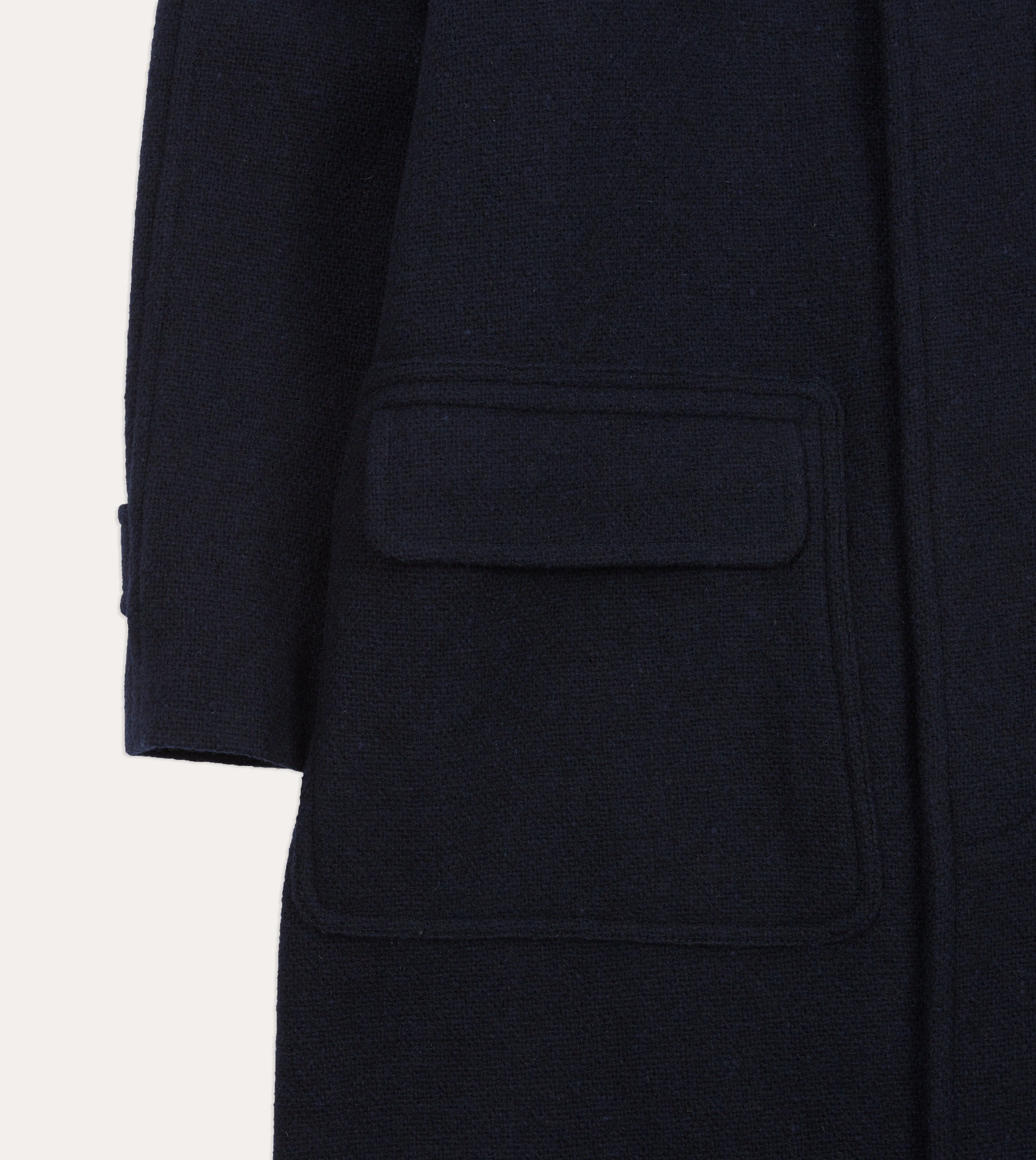 Navy Wool Raglan Coat Sporty Fit