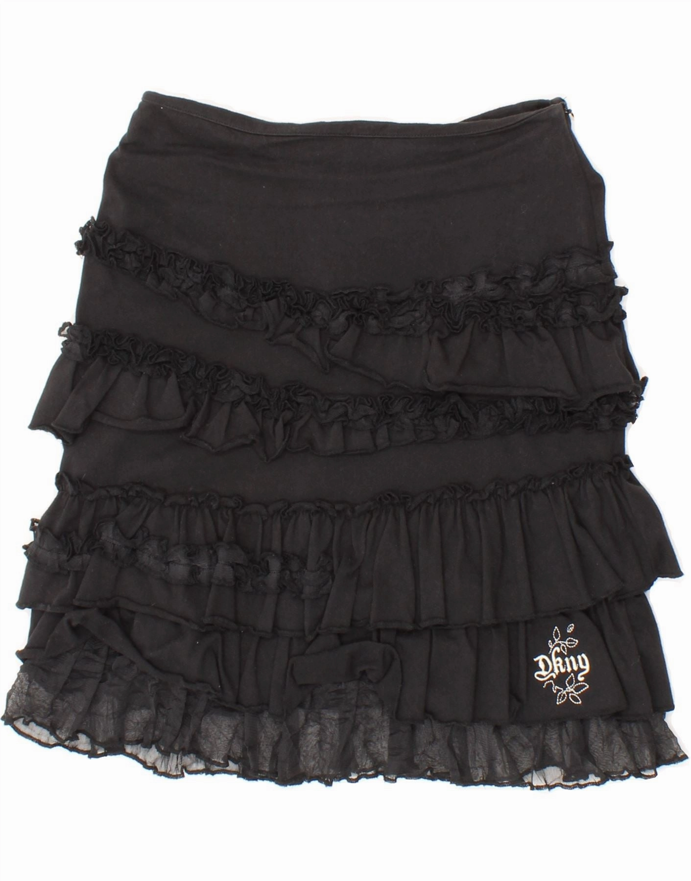 Soft Shape DKNY Girls Tiered Skirt 11-12 Years W26  Black Cotton