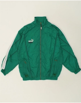 casual lunch PUMA Boys Oversized Bomber Jacket 15-16 Years Green Colourblock Polyamide
