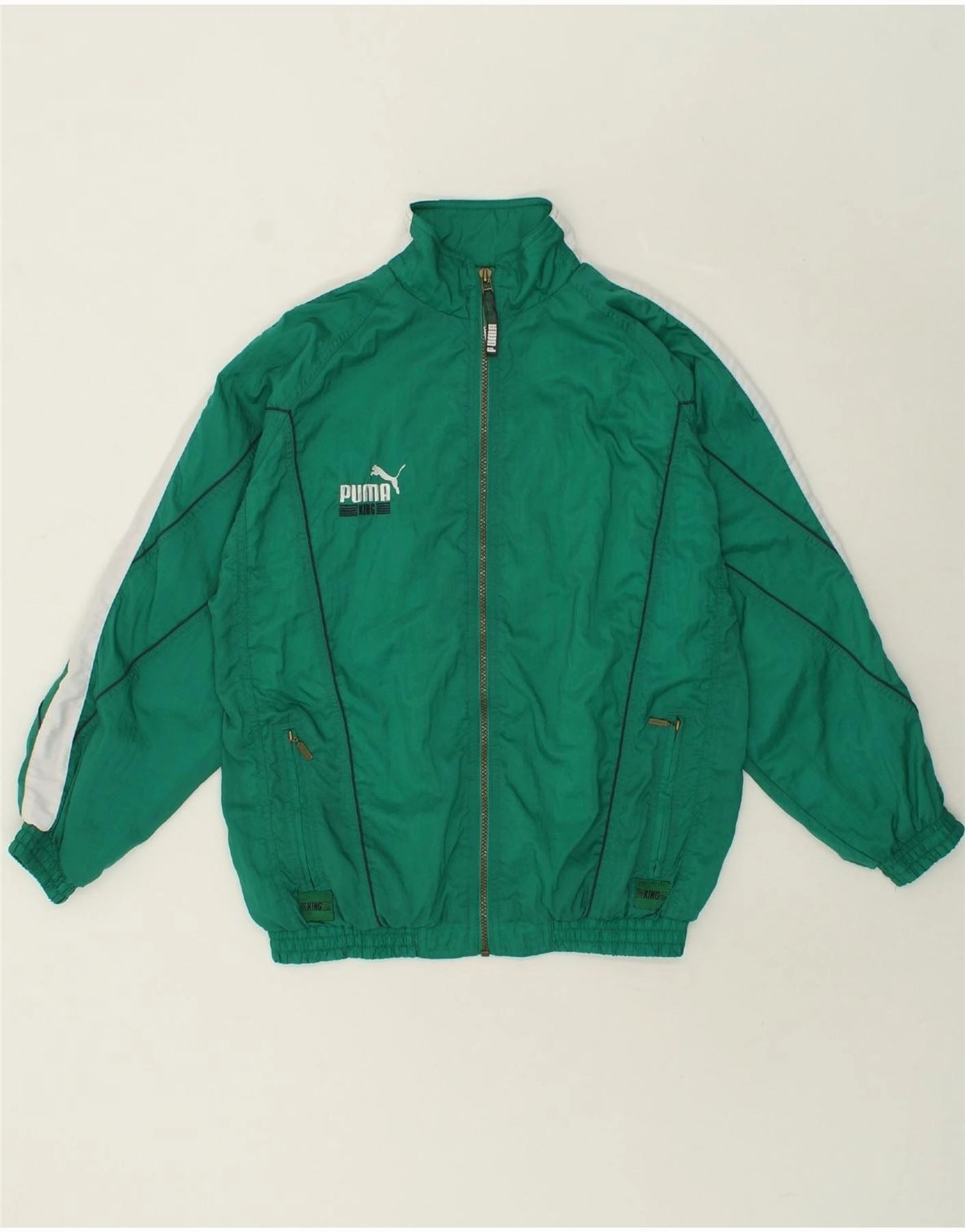 casual lunch PUMA Boys Oversized Bomber Jacket 15-16 Years Green Colourblock Polyamide