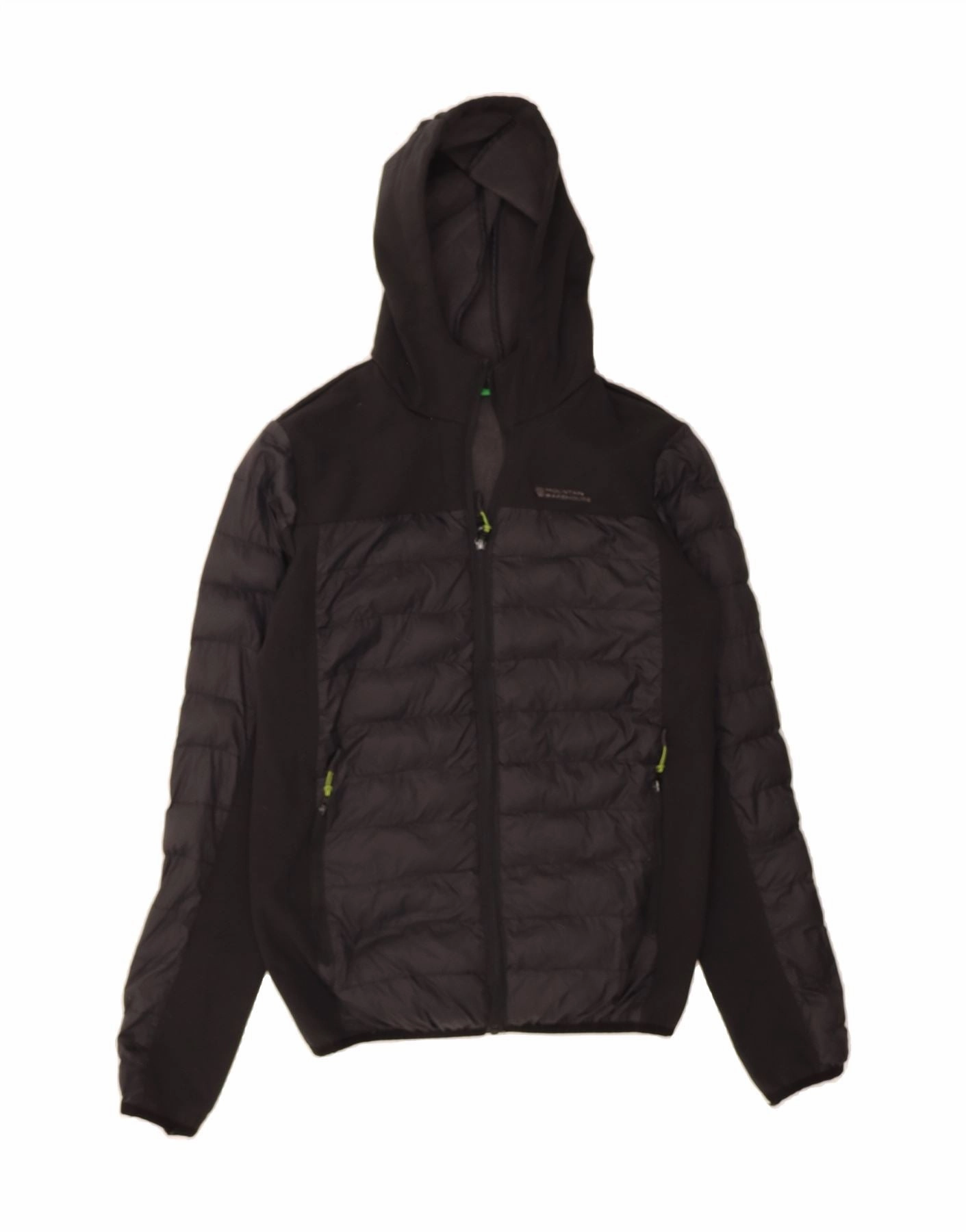MOUNTAIN WAREHOUSE Boys Hooded Padded Jacket 12-13 Years Black Polyester Wind Blocking Waterproof Outer Layer