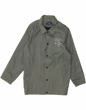 AdjustableHood Minimalist Aesthetic CHAMPION Boys Graphic Bomber Jacket 11-12 Years Grey Polyester