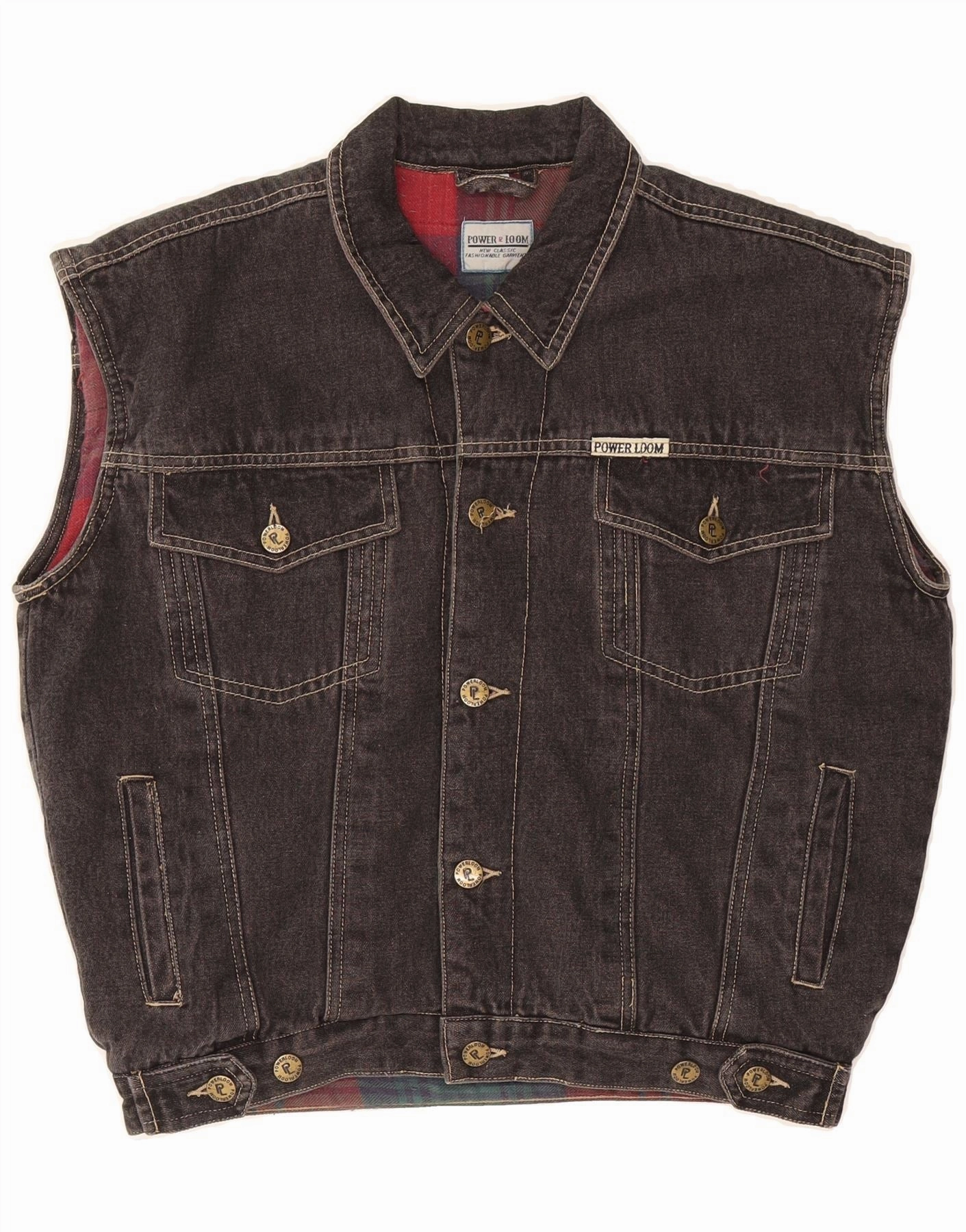 Daily Use Minimal Warmth VINTAGE Boys Denim Gilet 13-14 Years Grey Cotton