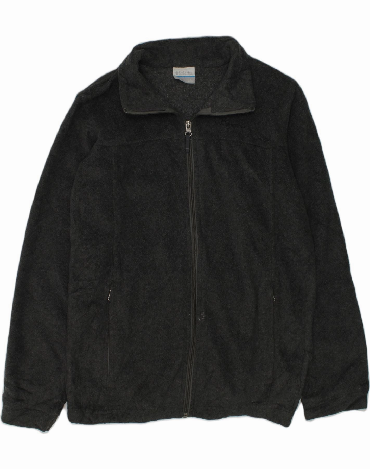 Breathable COLUMBIA Boys Fleece Jacket 15-16 Years Large Grey Polyester