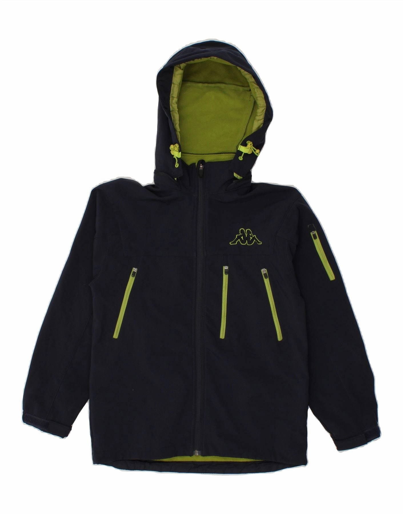 fishermen KAPPA Boys Hooded Rain Jacket 11-12 Years Navy Blue Polyamide
